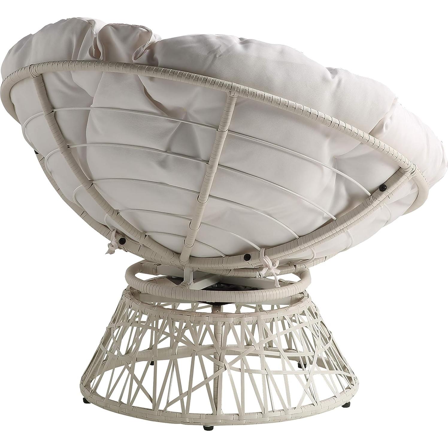 Silla Papasan OSP Home Furnishings Mimbre Blanco 360°