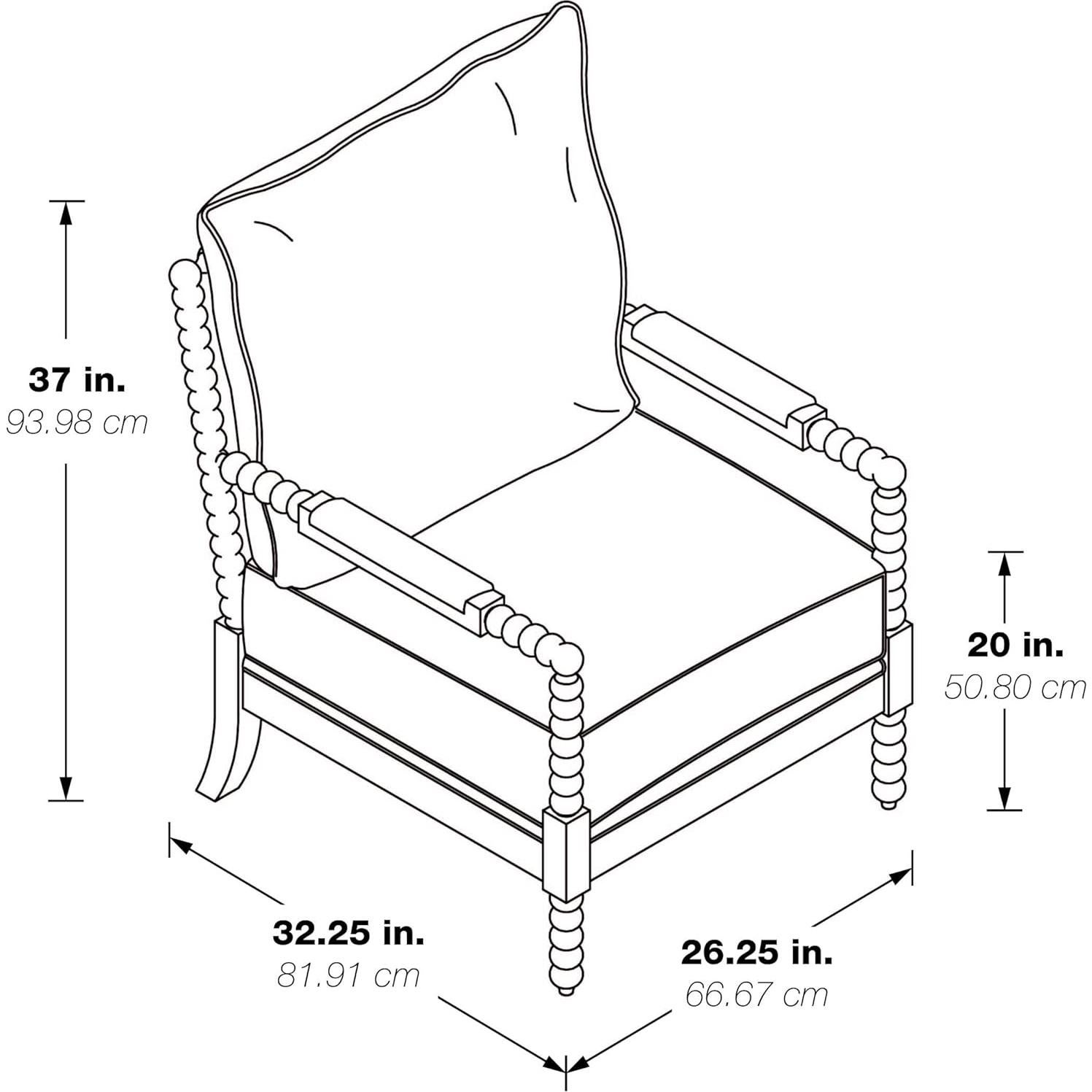 Silla de Acento Eliza OSP Home Furnishings - Lino y Madera Negra