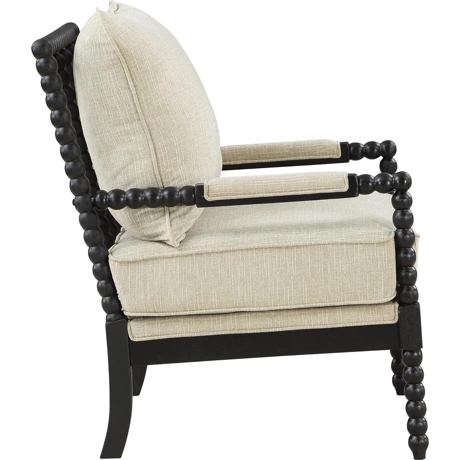 Silla de Acento Eliza OSP Home Furnishings - Lino y Madera Negra