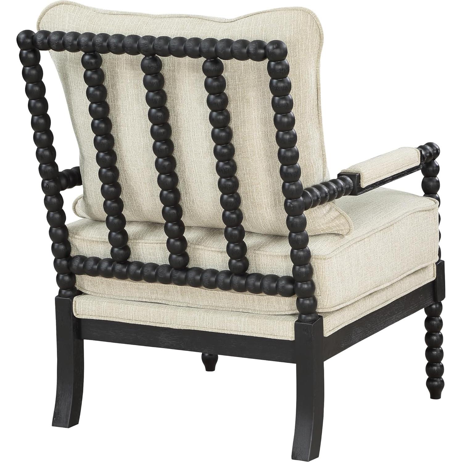 Silla de Acento Eliza OSP Home Furnishings - Lino y Madera Negra