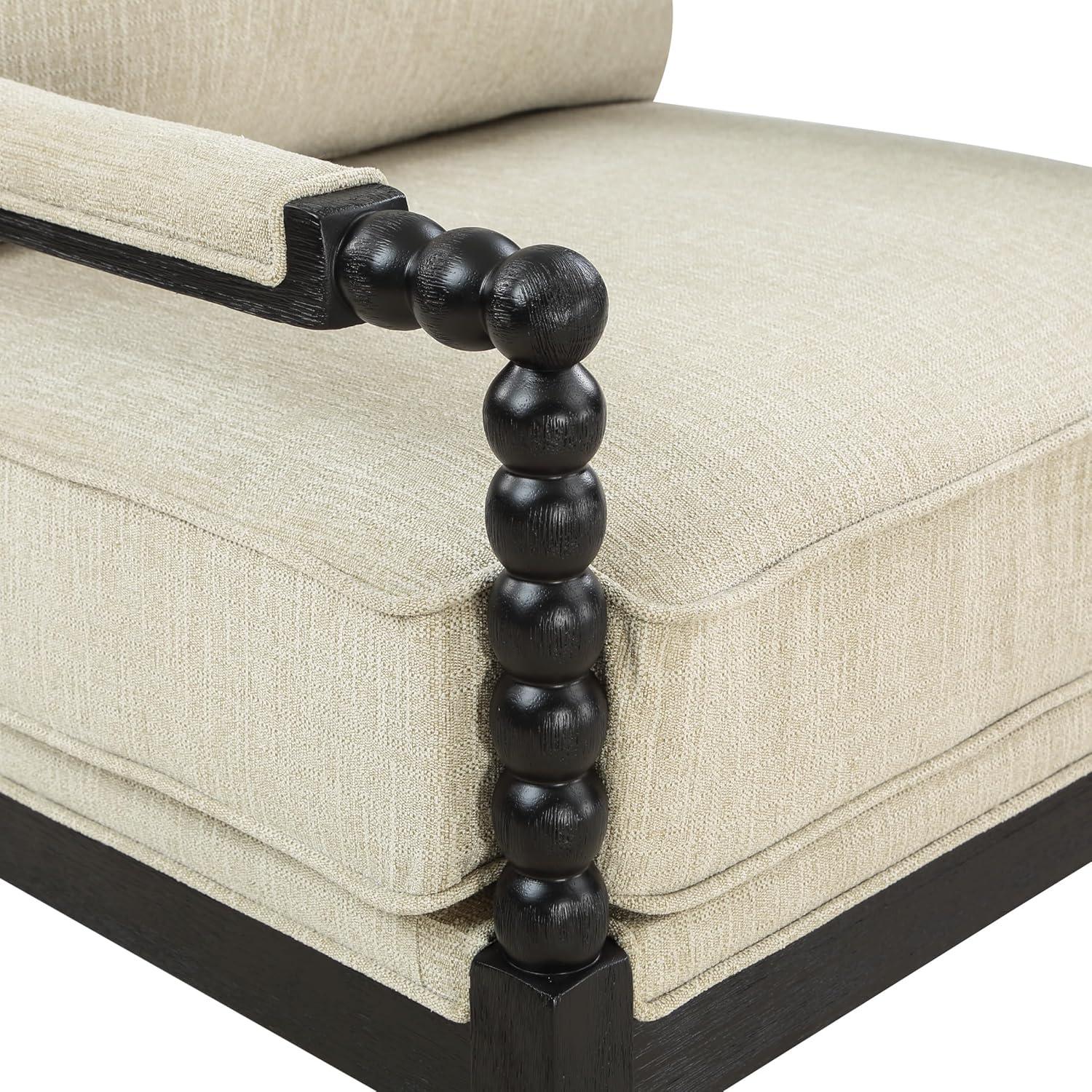 Silla de Acento Eliza OSP Home Furnishings - Lino y Madera Negra