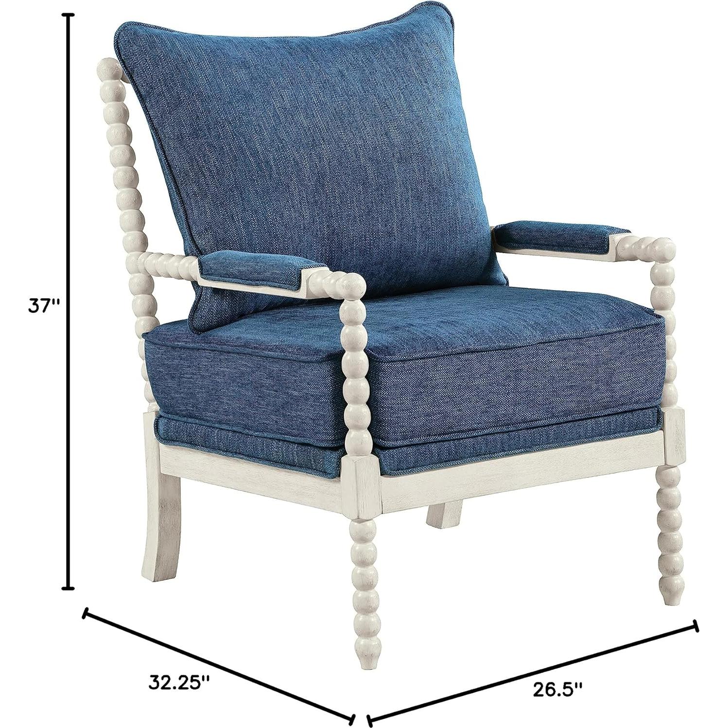 Silla de Acento OSP Kaylee Spindle Tela Azul Marino