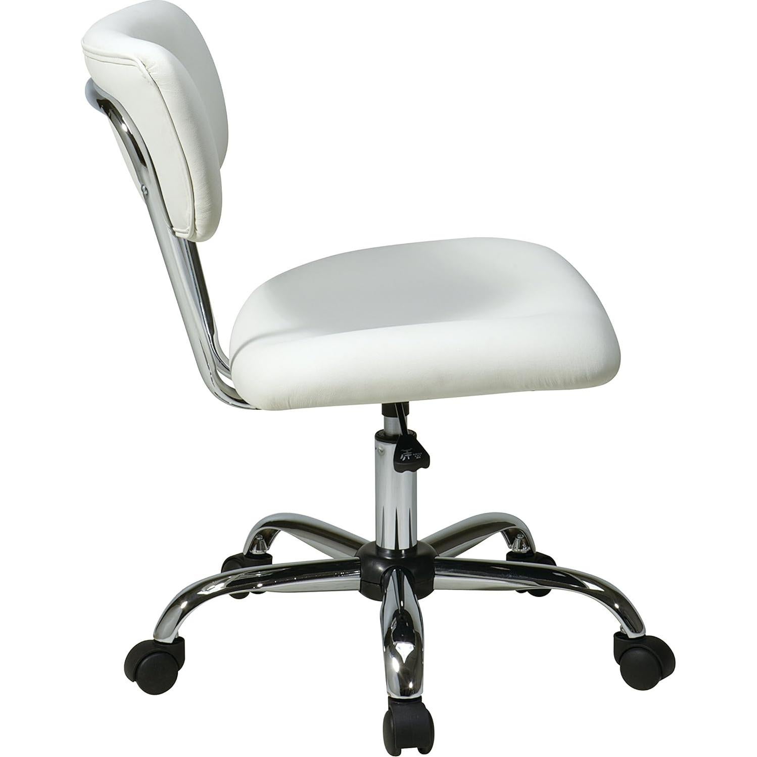 Silla de Tarea Vista OSP Home Furnishings Vinilo Blanco Ajustable