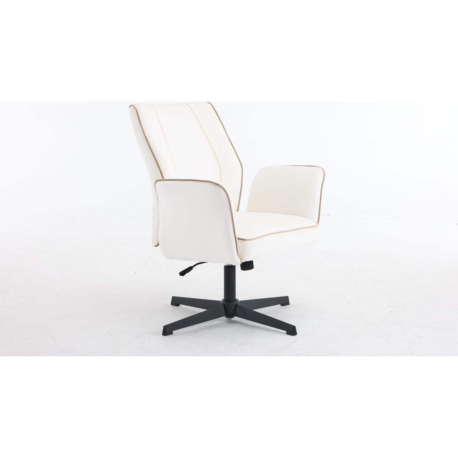 Silla de Oficina VINGLI Terciopelo Blanco Acolchada 360°