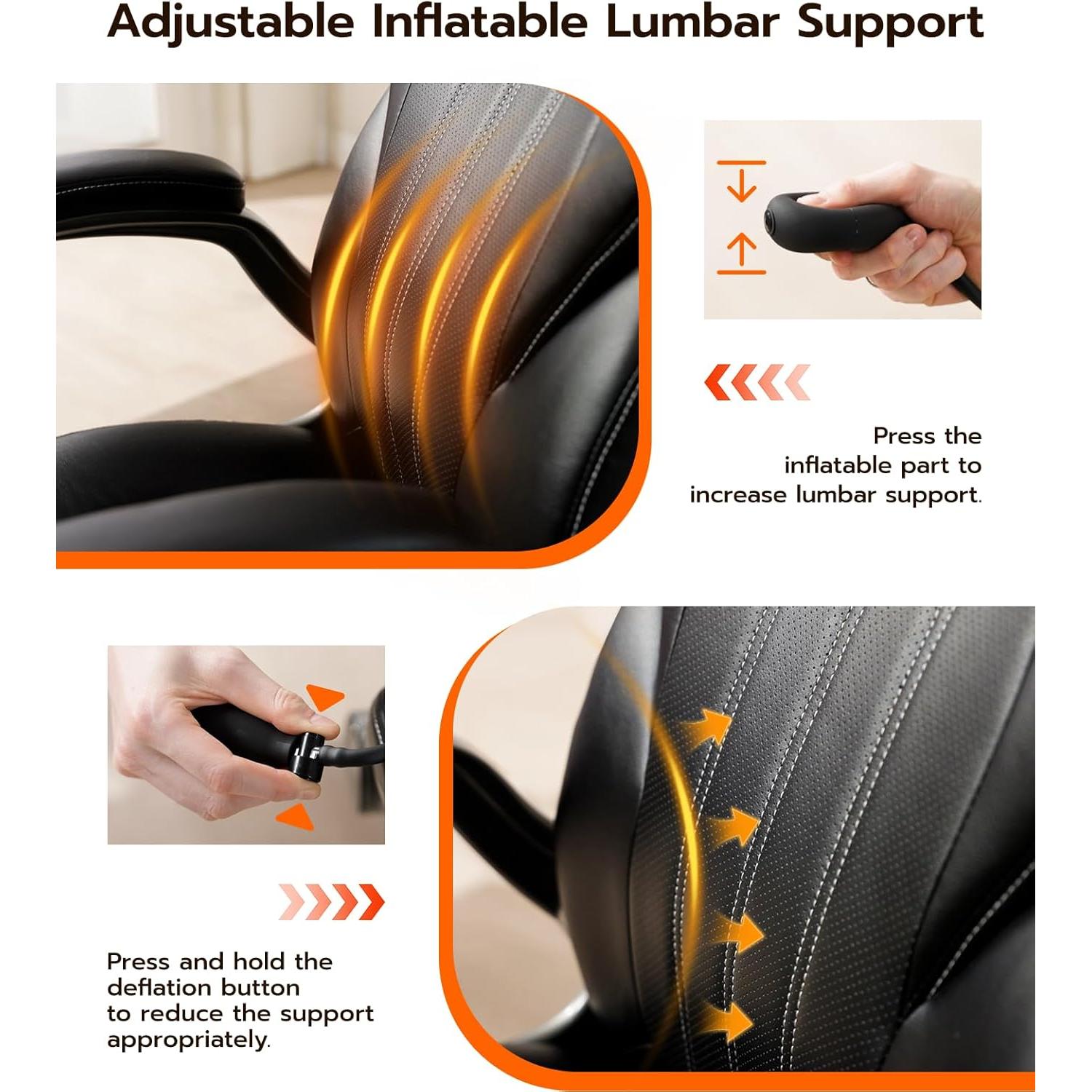 Silla de Oficina Ergonómica Ylzyxal con Soporte Lumbar Ajustable
