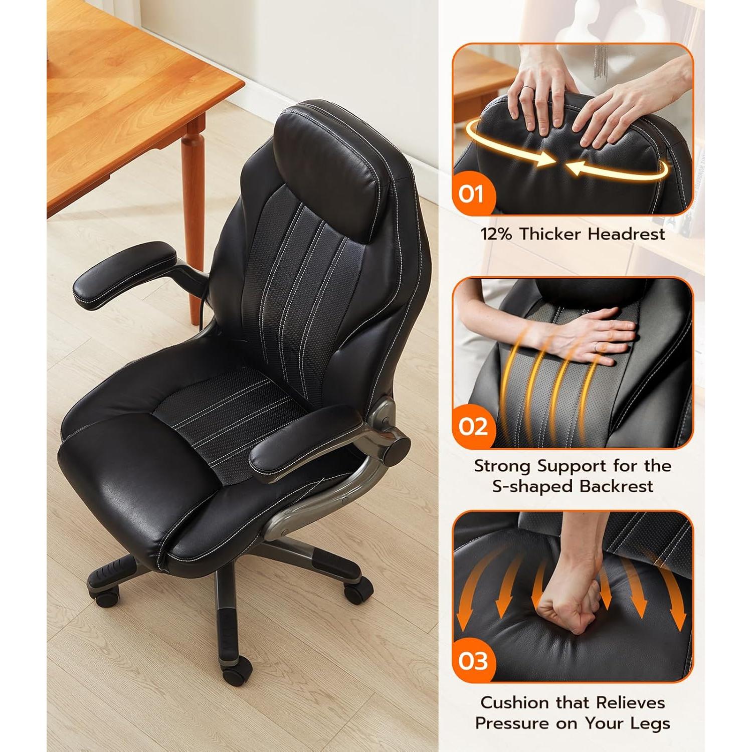 Silla de Oficina Ergonómica Ylzyxal con Soporte Lumbar Ajustable