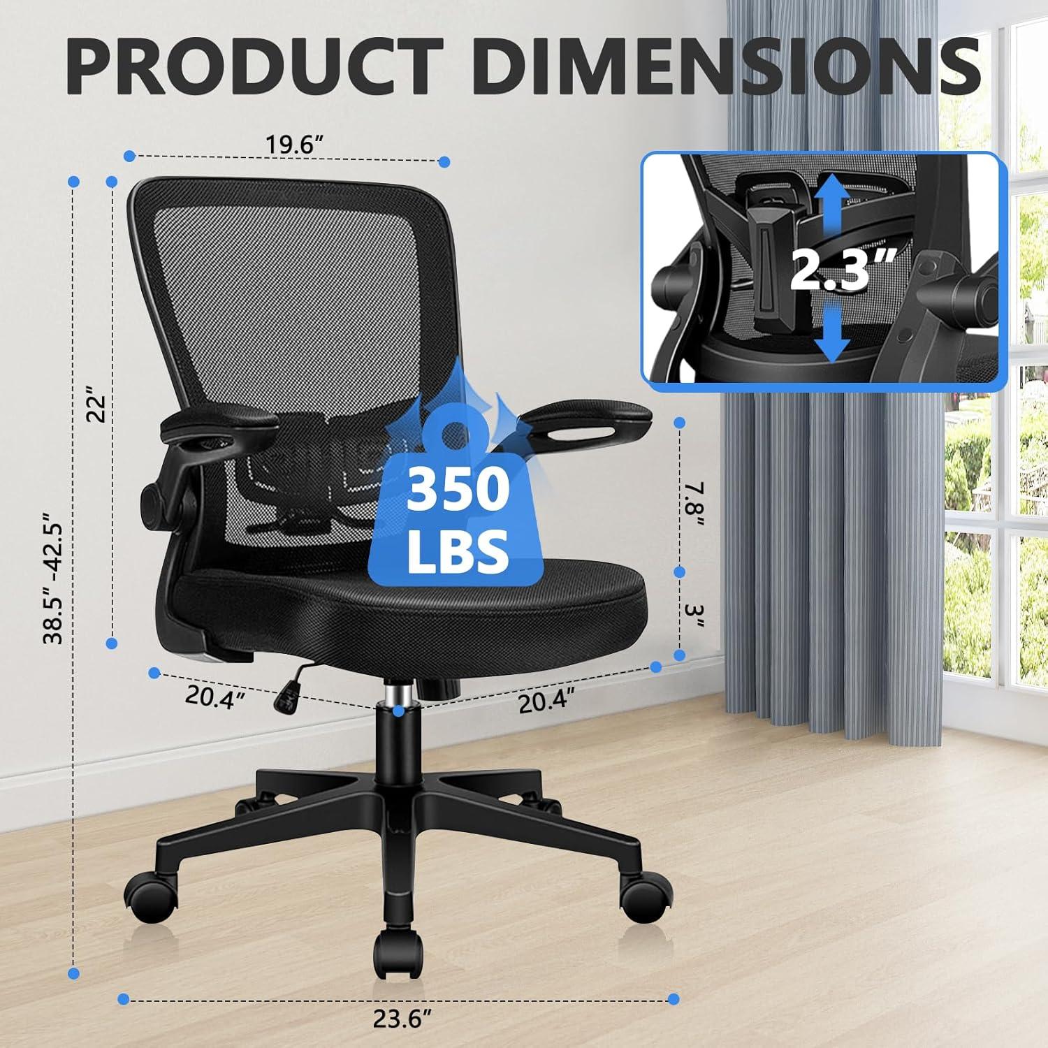 Silla de Oficina Ergonómica KLASIKA Negra con Soporte Lumbar