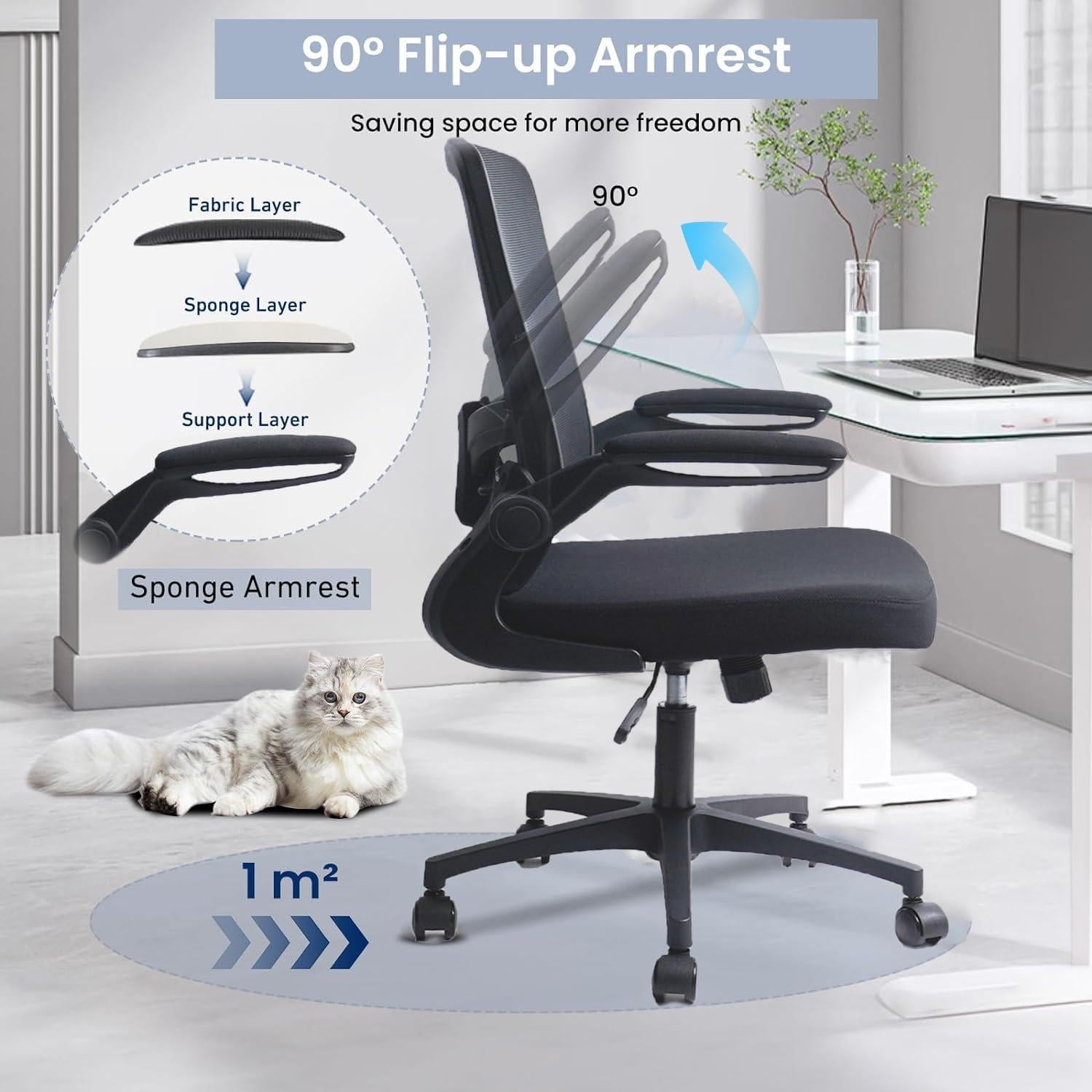 Silla de Oficina Ergonómica KLASIKA Negra con Soporte Lumbar