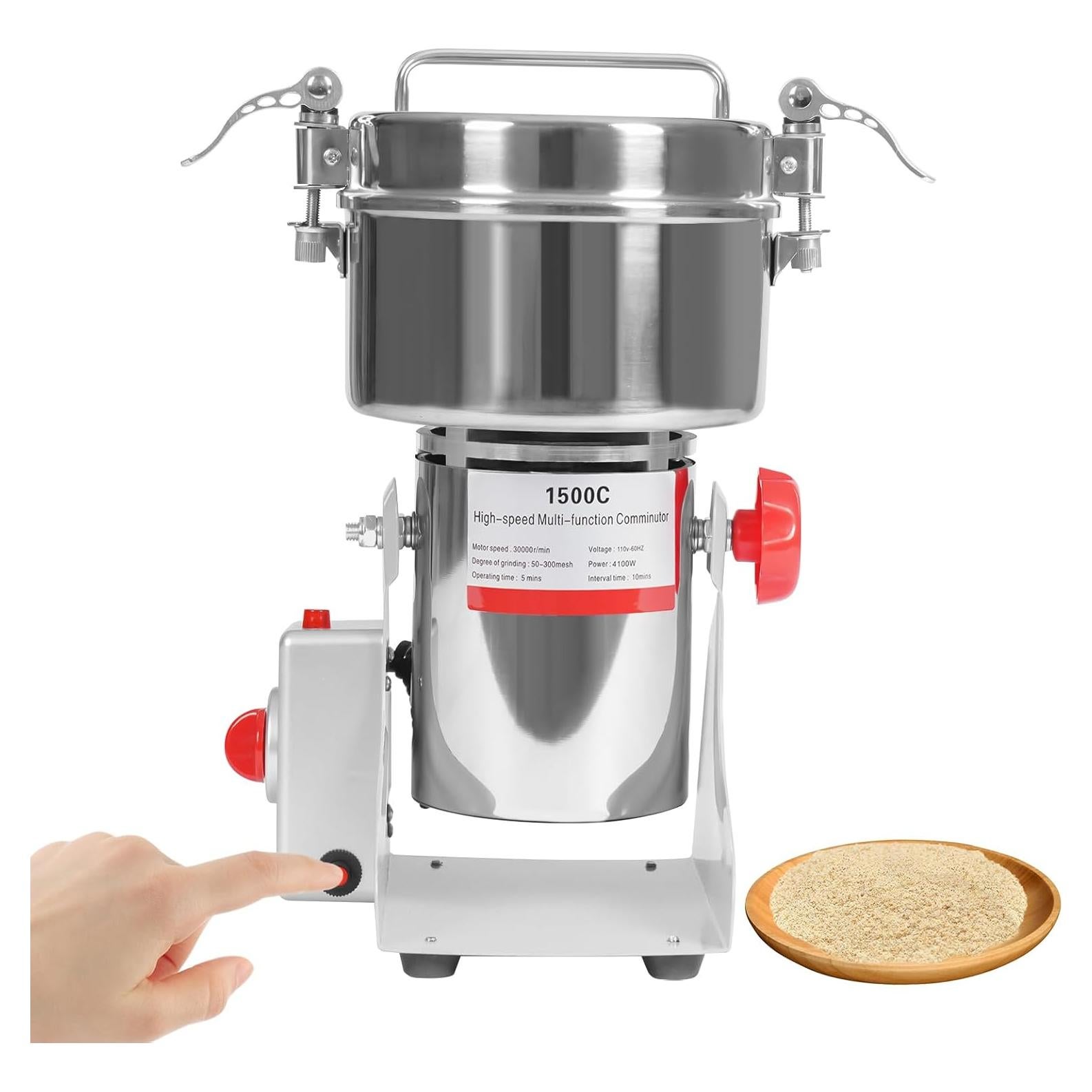 Molino de Grano Eléctrico TFCFL 1500g 4100W Acero Inoxidable