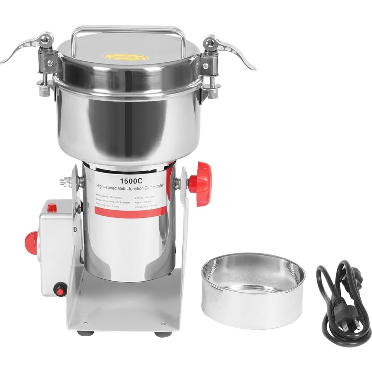 Molino de Grano Eléctrico TFCFL 1500g 4100W Acero Inoxidable