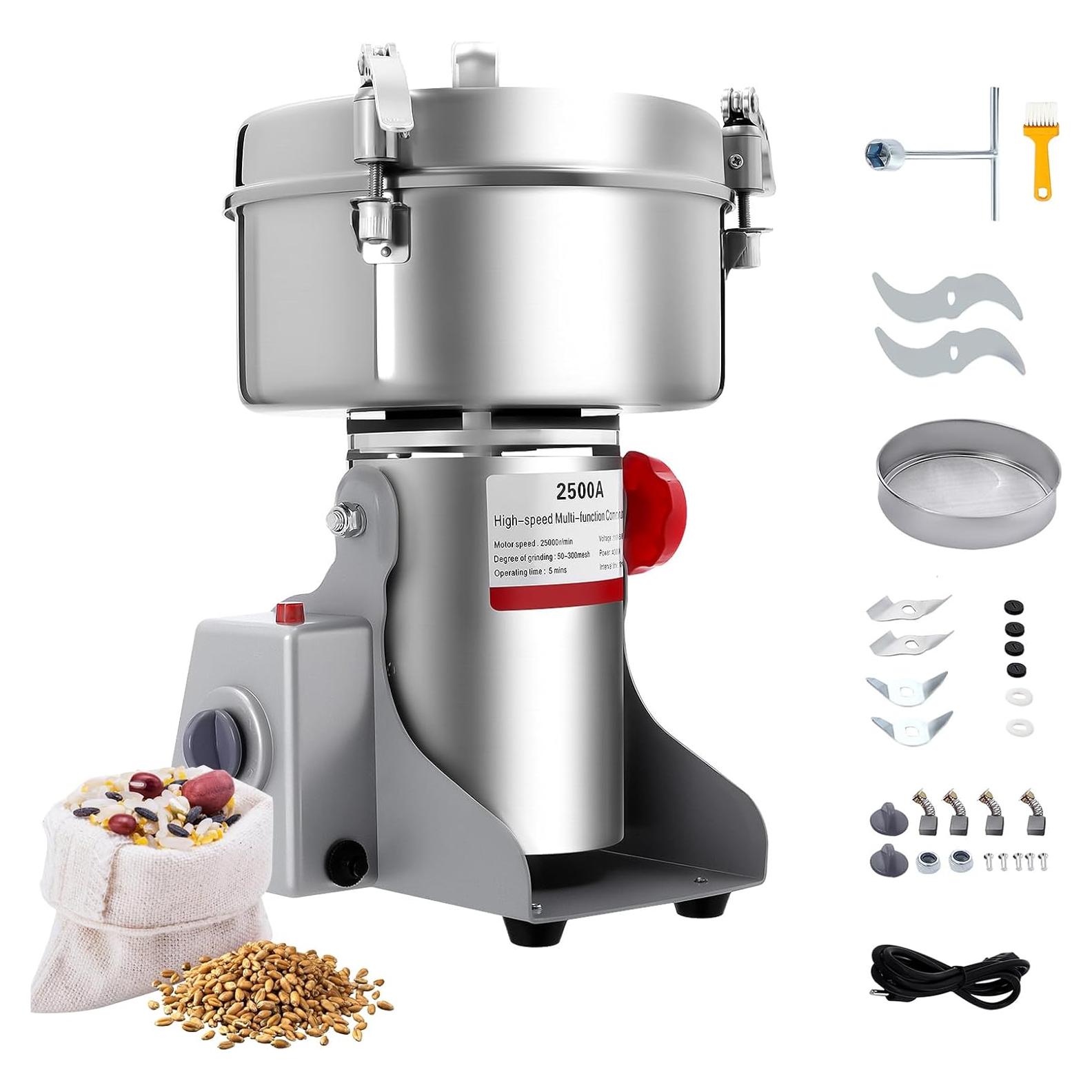 Molino de Granos Eléctrico GSHIOIO 2500g 4500W Acero Inoxidable