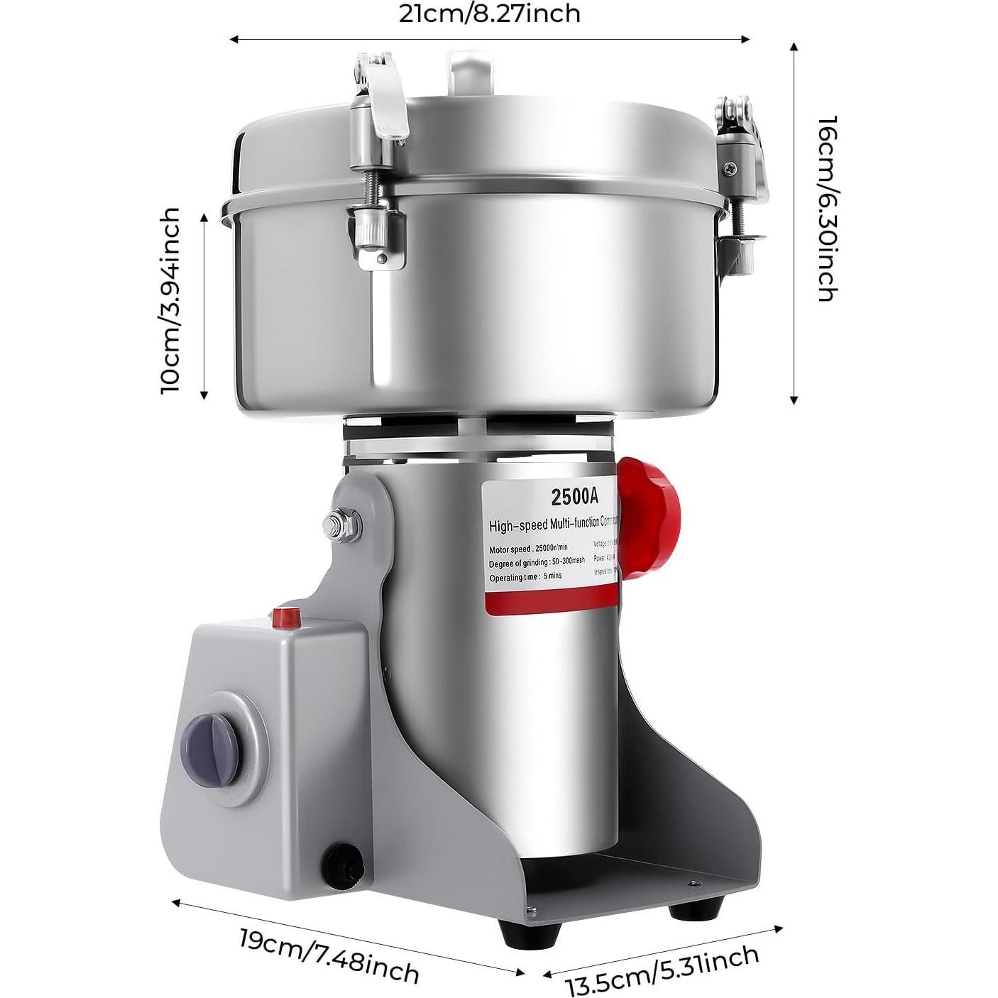 Molino de Granos Eléctrico GSHIOIO 2500g 4500W Acero Inoxidable