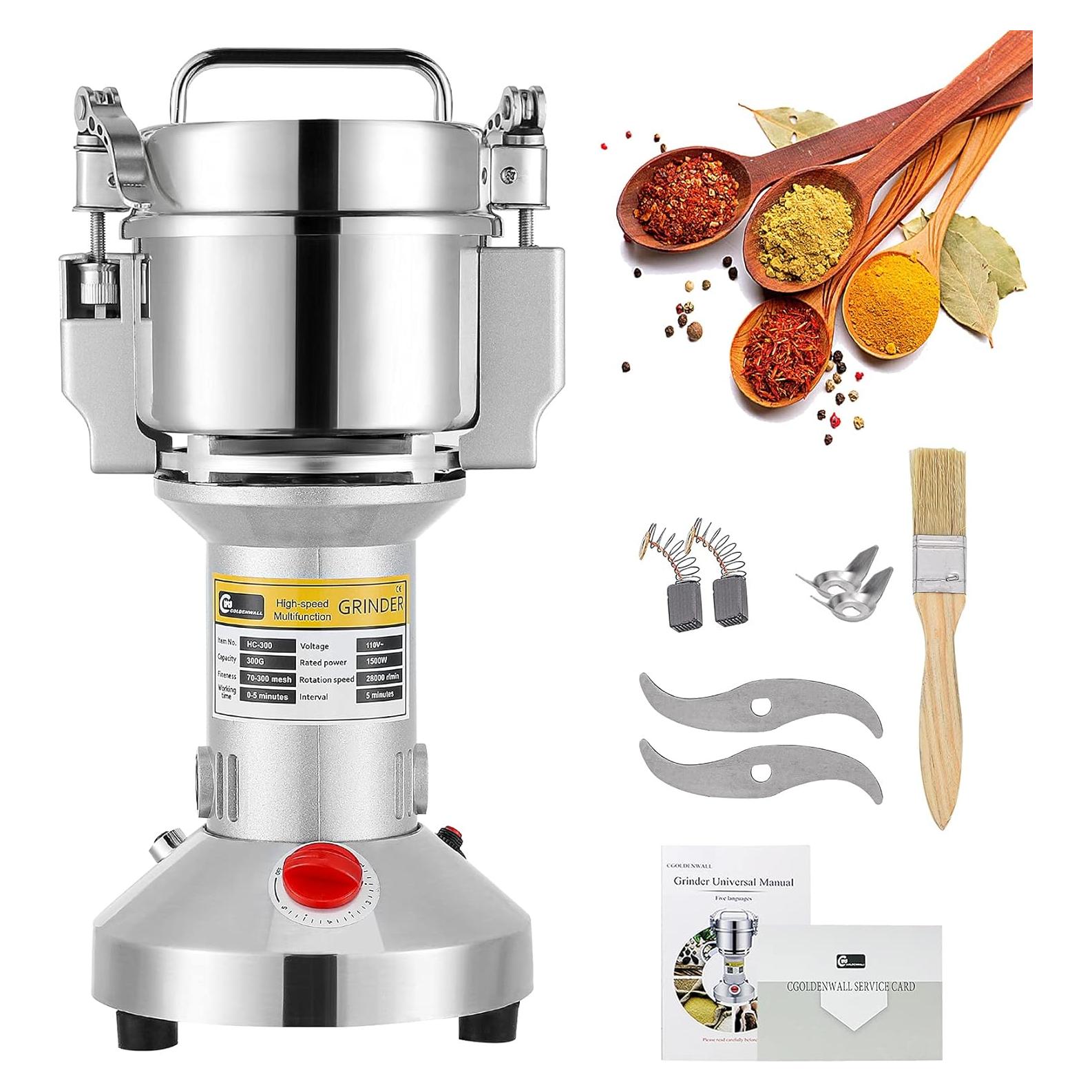 Molinillo Eléctrico de Granos CGOLDENWALL 300g Acero Inoxidable