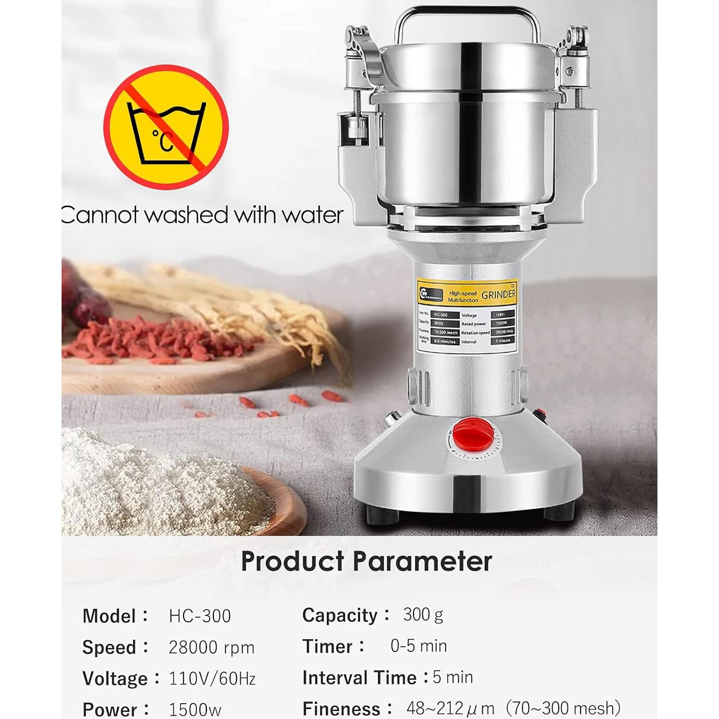 Molinillo Eléctrico de Granos CGOLDENWALL 300g Acero Inoxidable