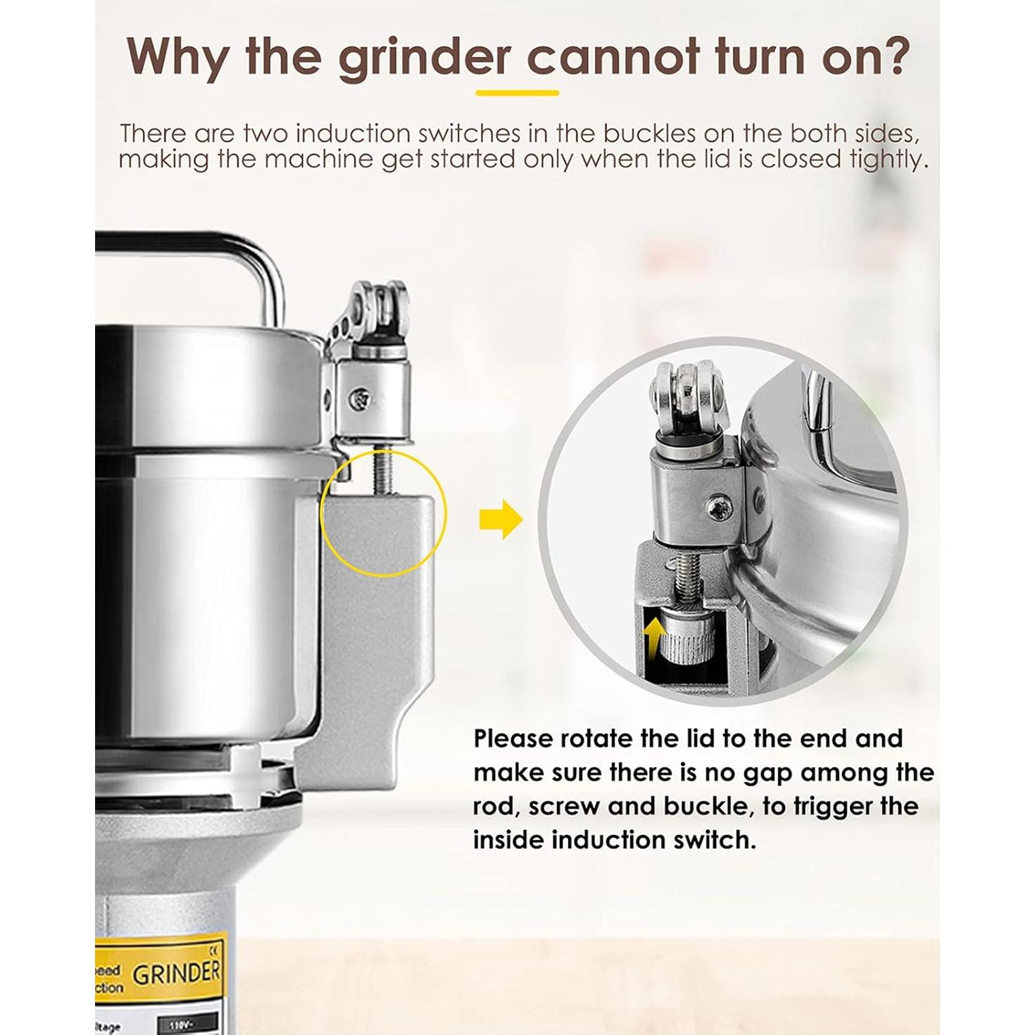 Molinillo Eléctrico de Granos CGOLDENWALL 300g Acero Inoxidable