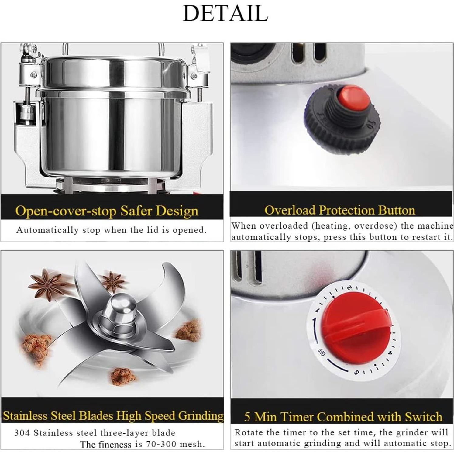 Molinillo Eléctrico de Granos CGOLDENWALL 300g Acero Inoxidable