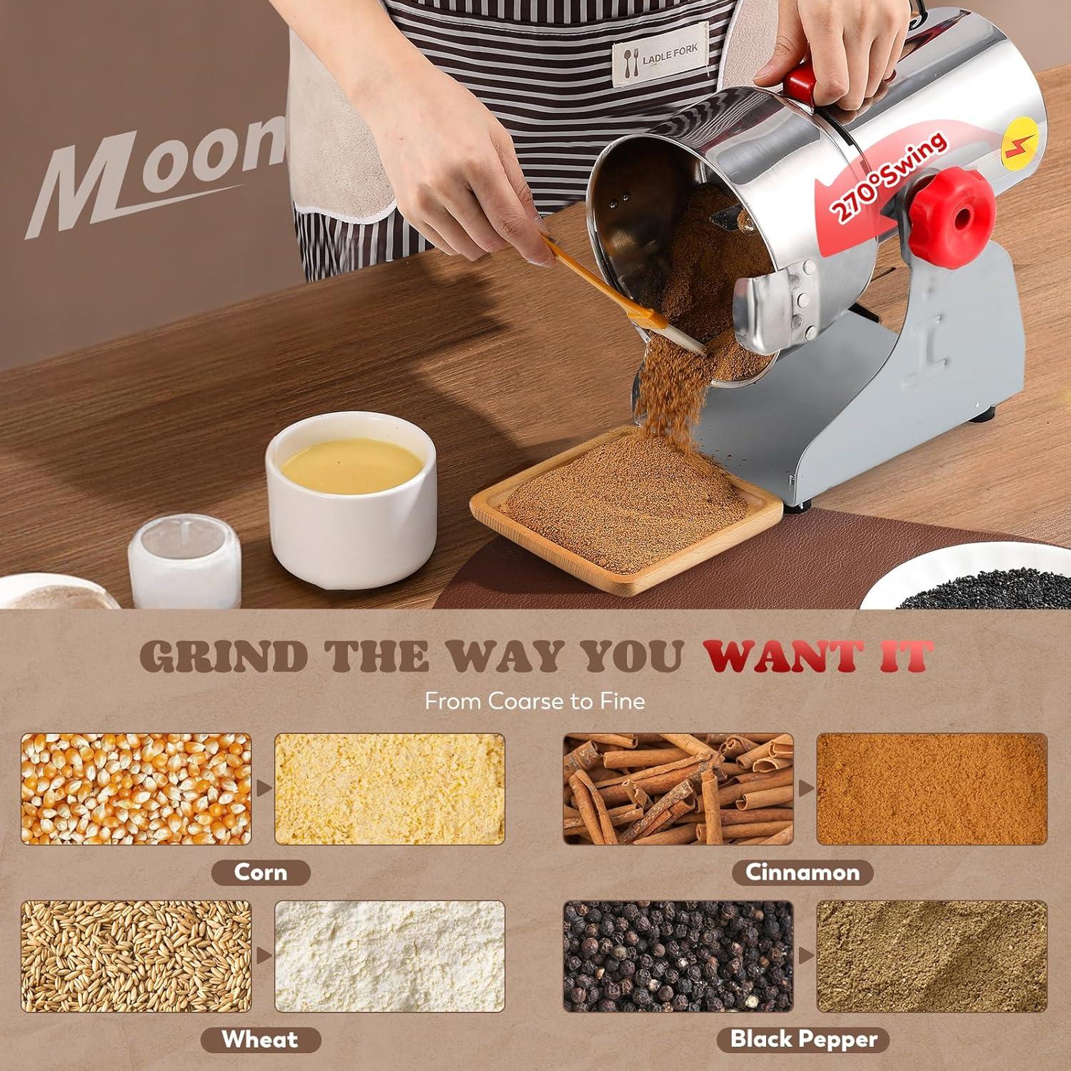 Molinillo de Granos Eléctrico Moongiantgo 800g 2500W