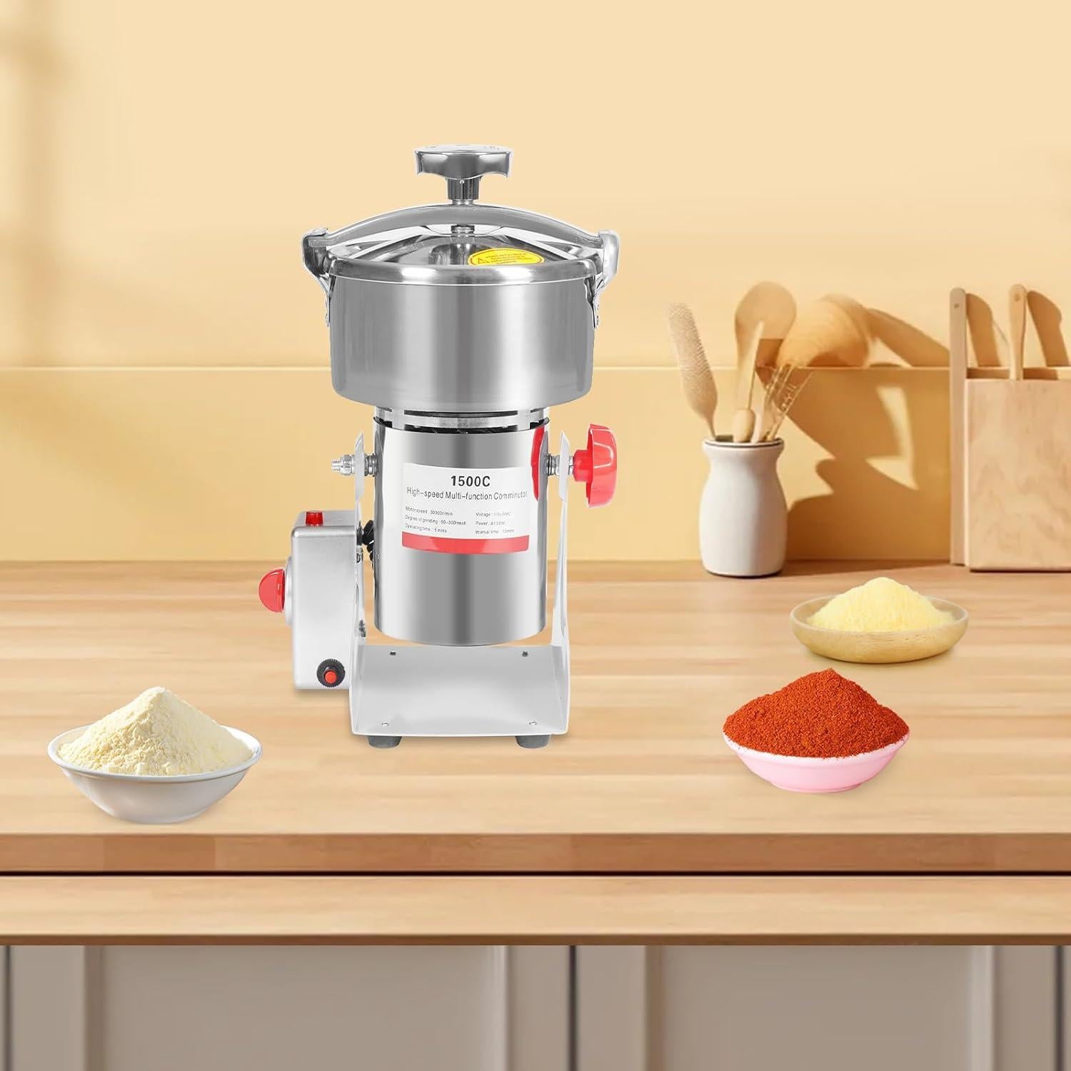 Molino de Grano Eléctrico Headery 1500g Acero Inoxidable 4100W