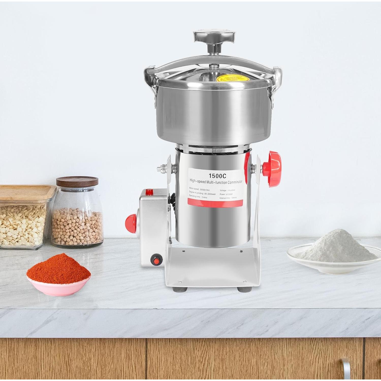 Molino de Grano Eléctrico Headery 1500g Acero Inoxidable 4100W