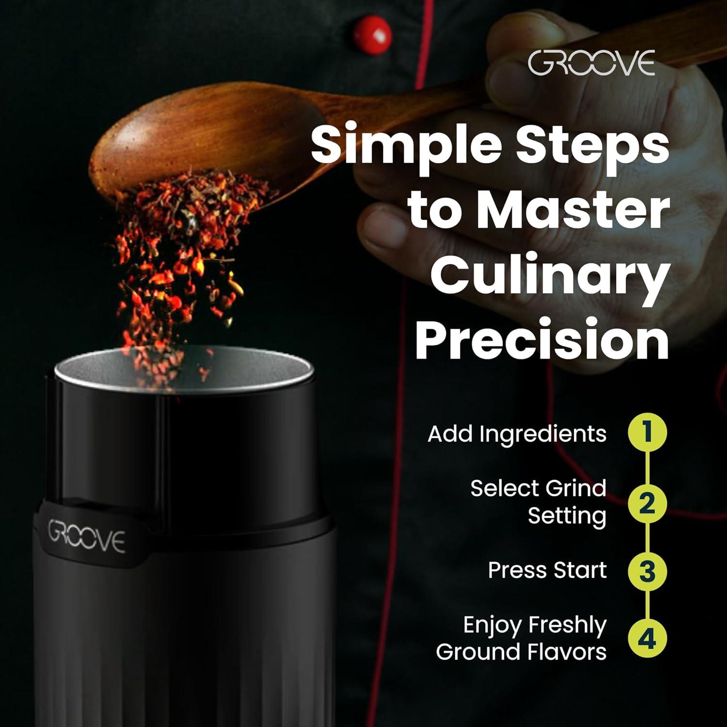 Molino Eléctrico Groove Ripster 30,000 RPM Acero Inoxidable