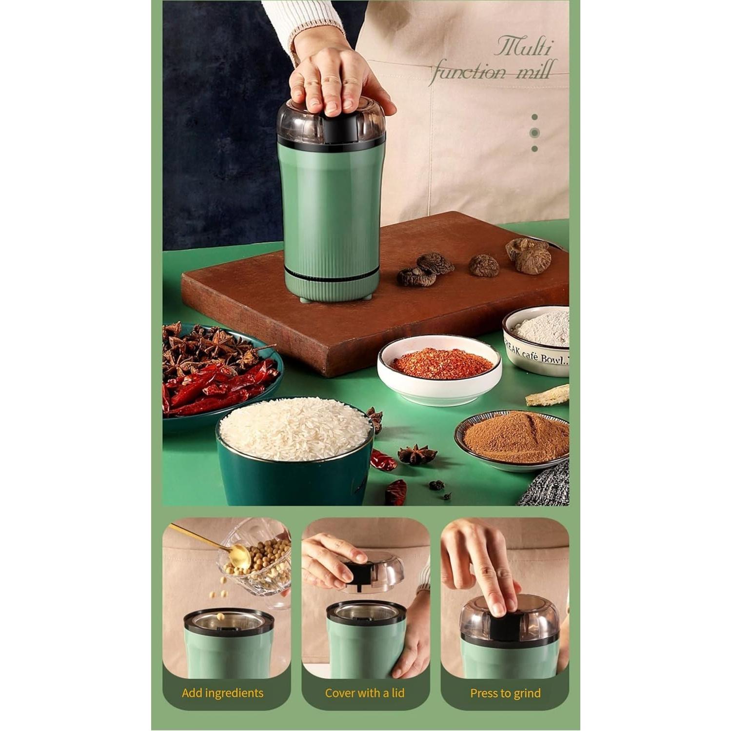 Molinillo Eléctrico GTUOXIES Blanco 150W para Café y Especias