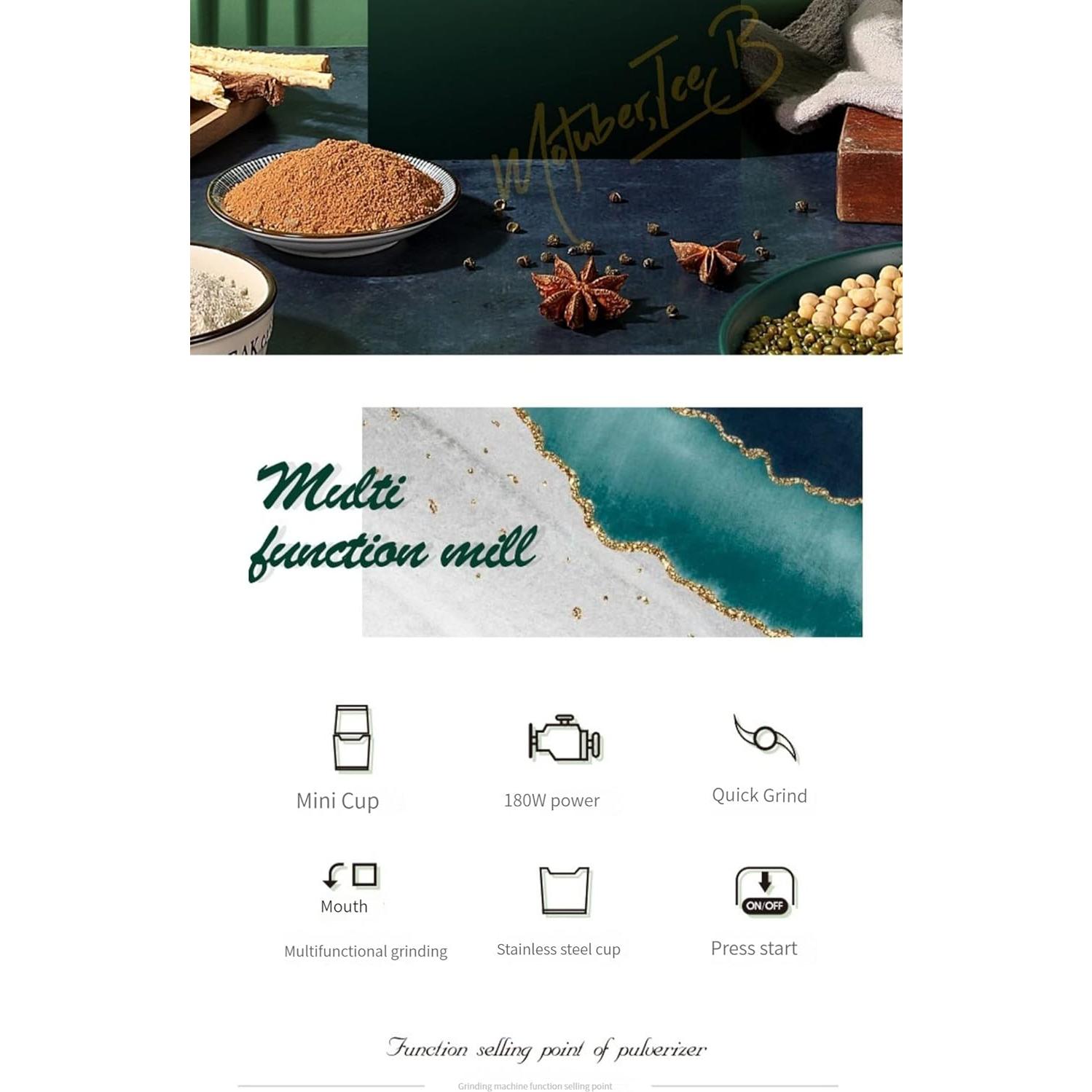 Molinillo Eléctrico GTUOXIES Blanco 150W para Café y Especias