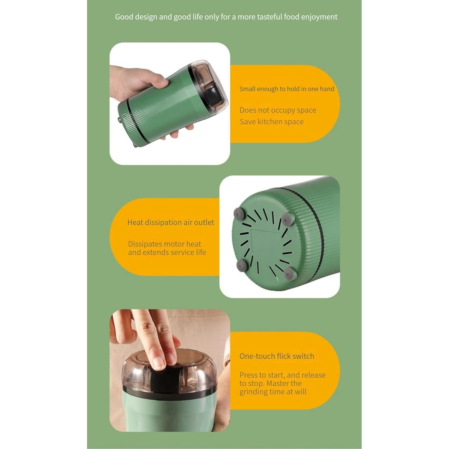 Molinillo Eléctrico GTUOXIES Blanco 150W para Café y Especias