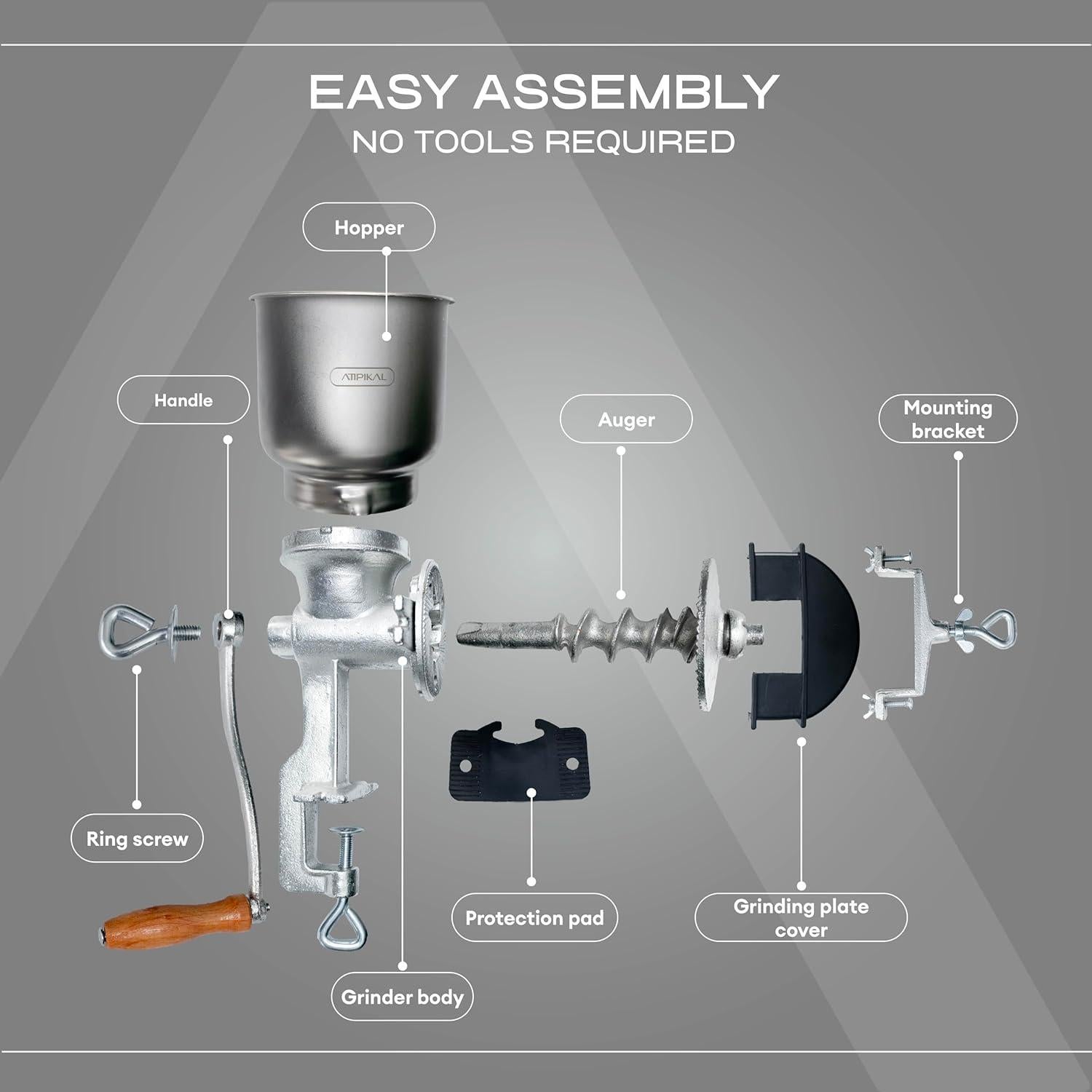 Molino Manual Atipikal de Hierro Fundido para Granos 3.5 kg