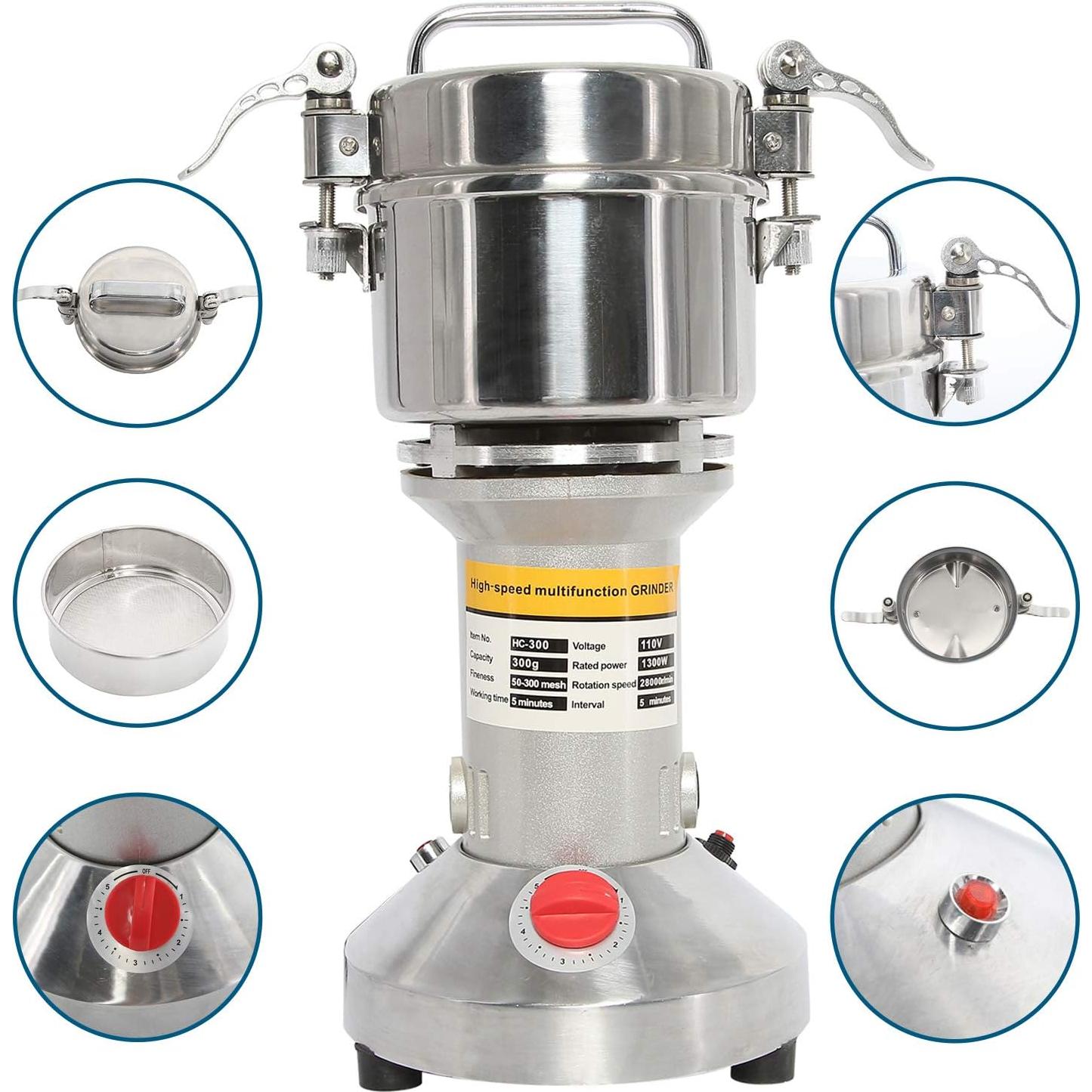 Molinillo Eléctrico de Granos YaeMarine 300g 110V Acero Inoxidable