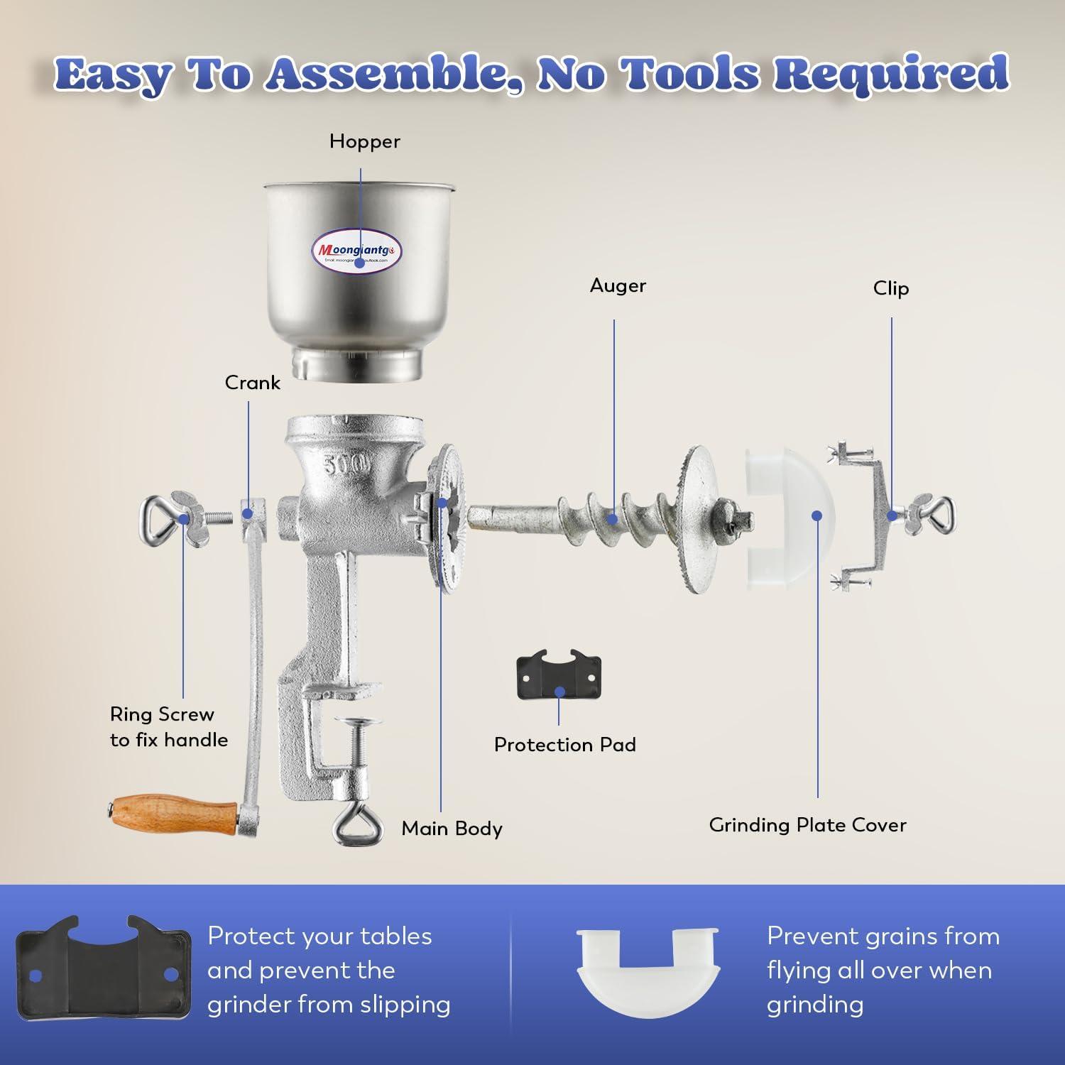 Molino de Maíz Manual Moongiantgo Hierro Fundido 700g