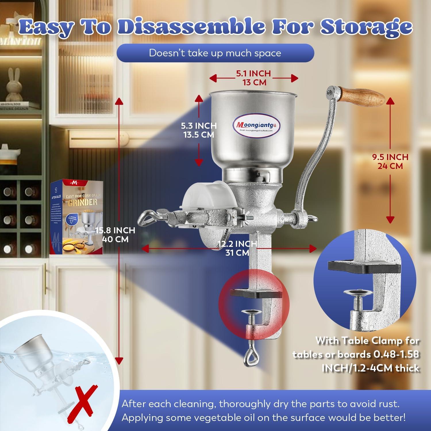 Molino de Maíz Manual Moongiantgo Hierro Fundido 700g