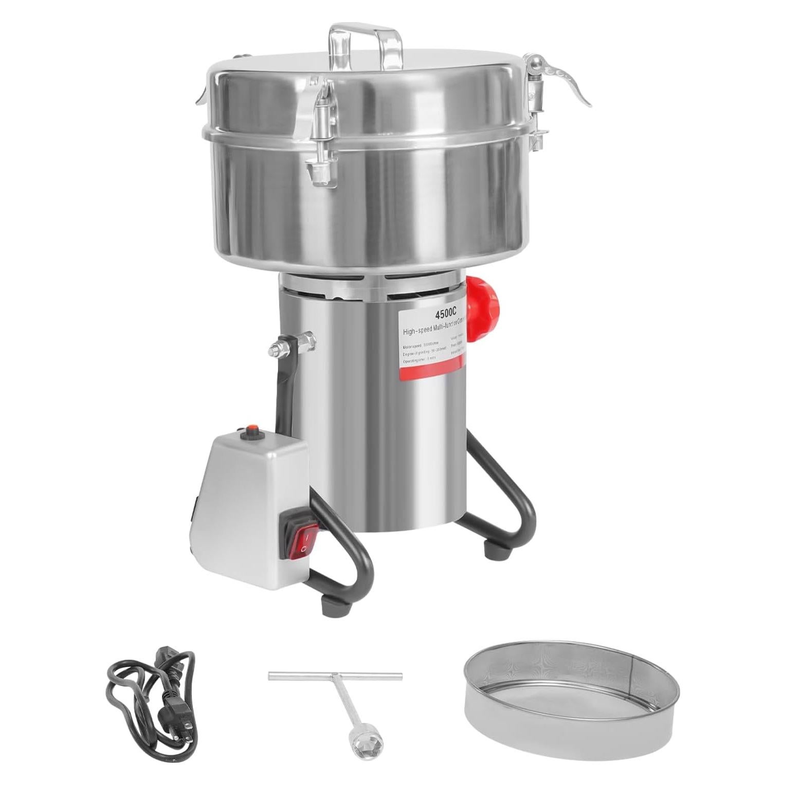 Molino de Granos Eléctrico Ahulin 4500g 5000W Acero Inoxidable