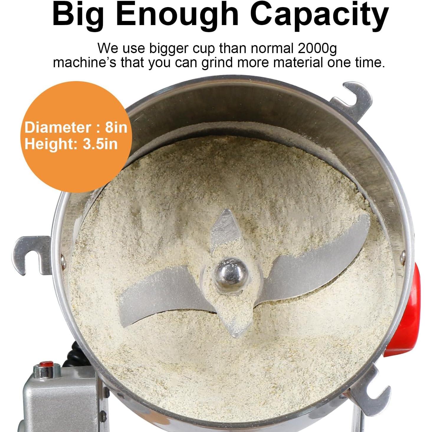 Molino de Granos Eléctrico WERISE 2000g Acero Inoxidable