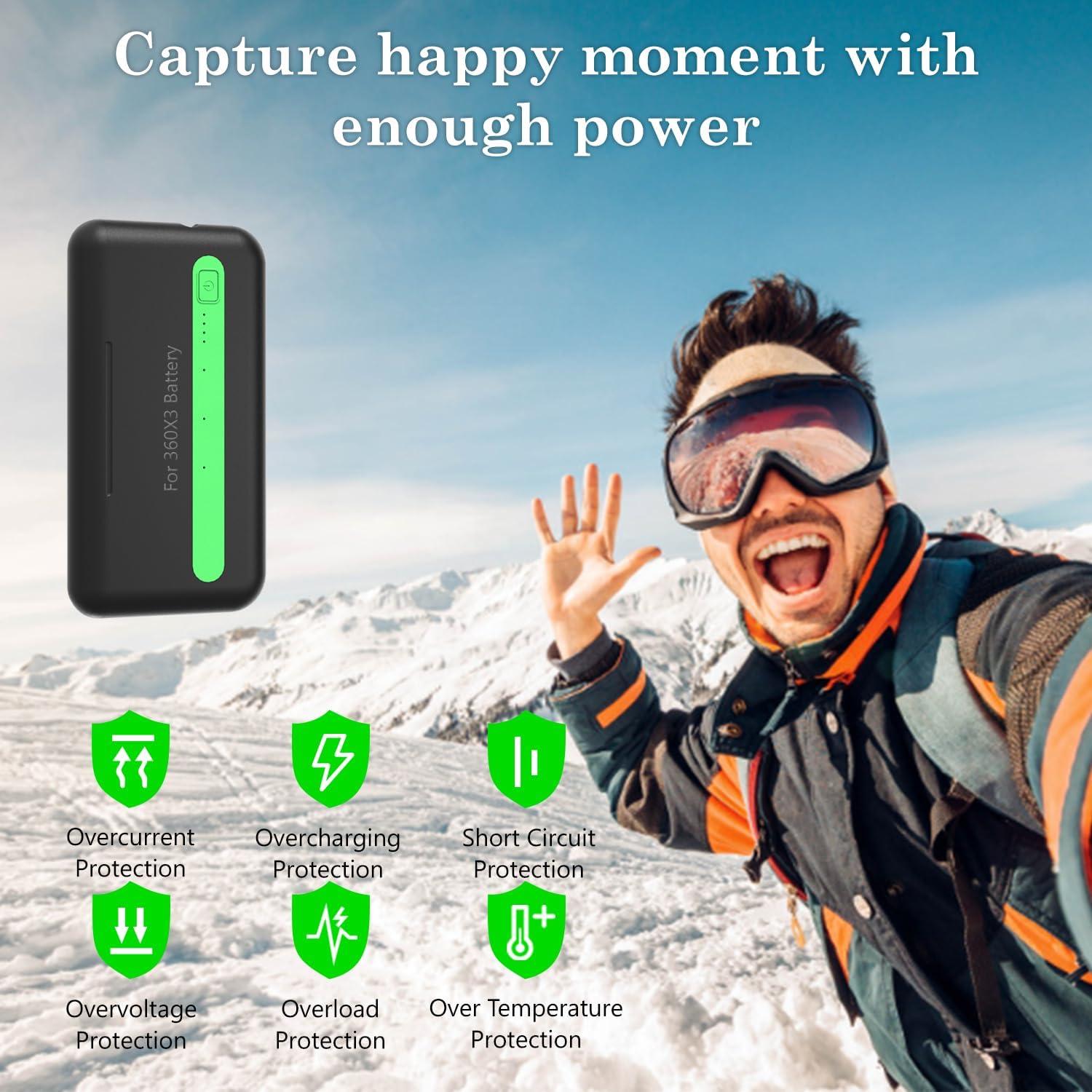 Cargador Inalámbrico Doble 7000mAh para Insta360 X3