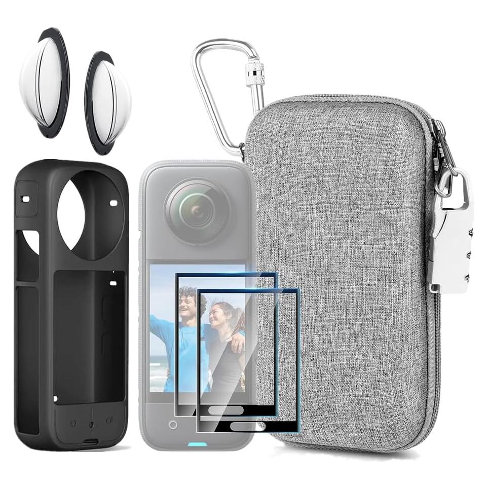 Kit 7en1 Accesorios para Insta360 X3 - Funda, Lentes, Bolsa