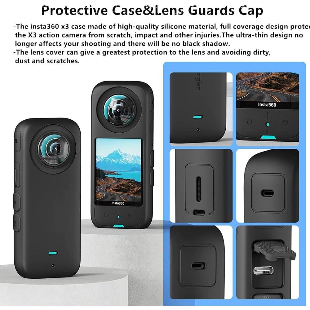 Kit 7en1 Accesorios para Insta360 X3 - Funda, Lentes, Bolsa