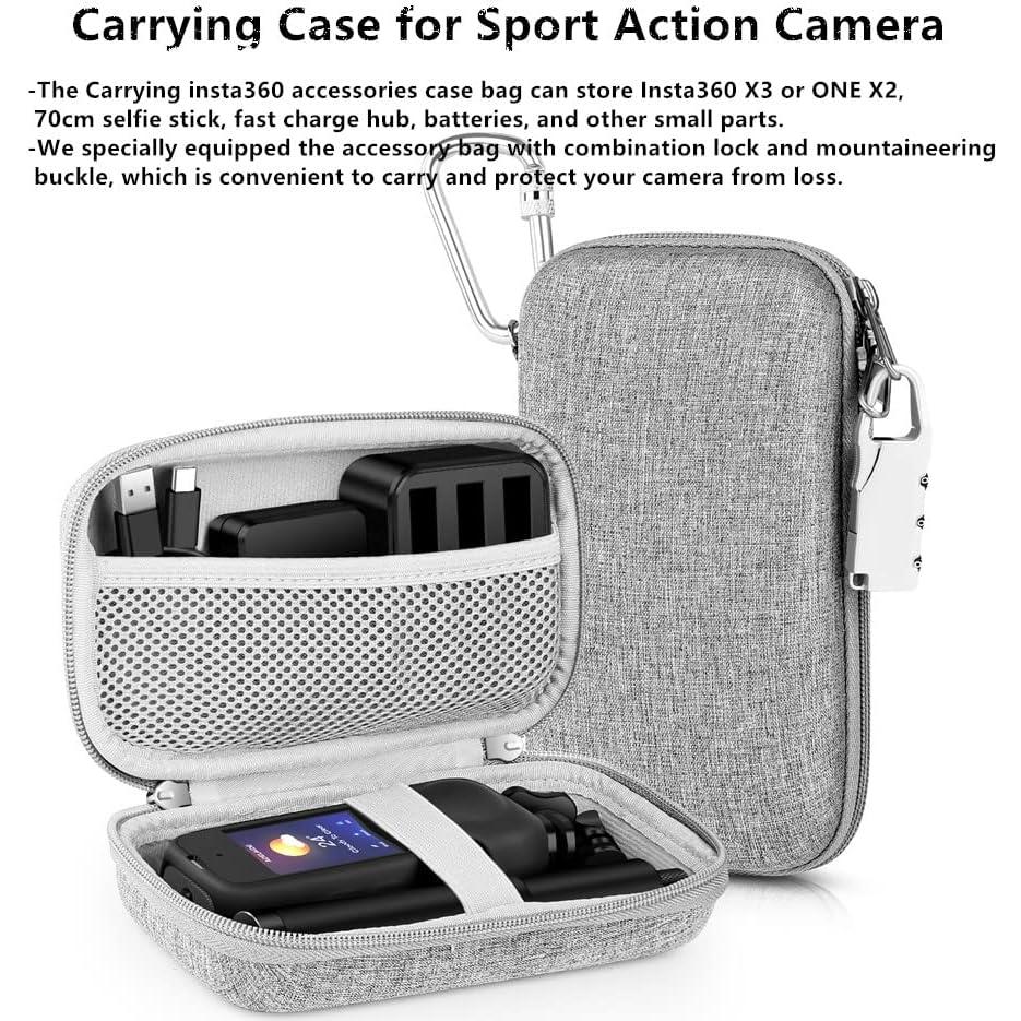 Kit 7en1 Accesorios para Insta360 X3 - Funda, Lentes, Bolsa