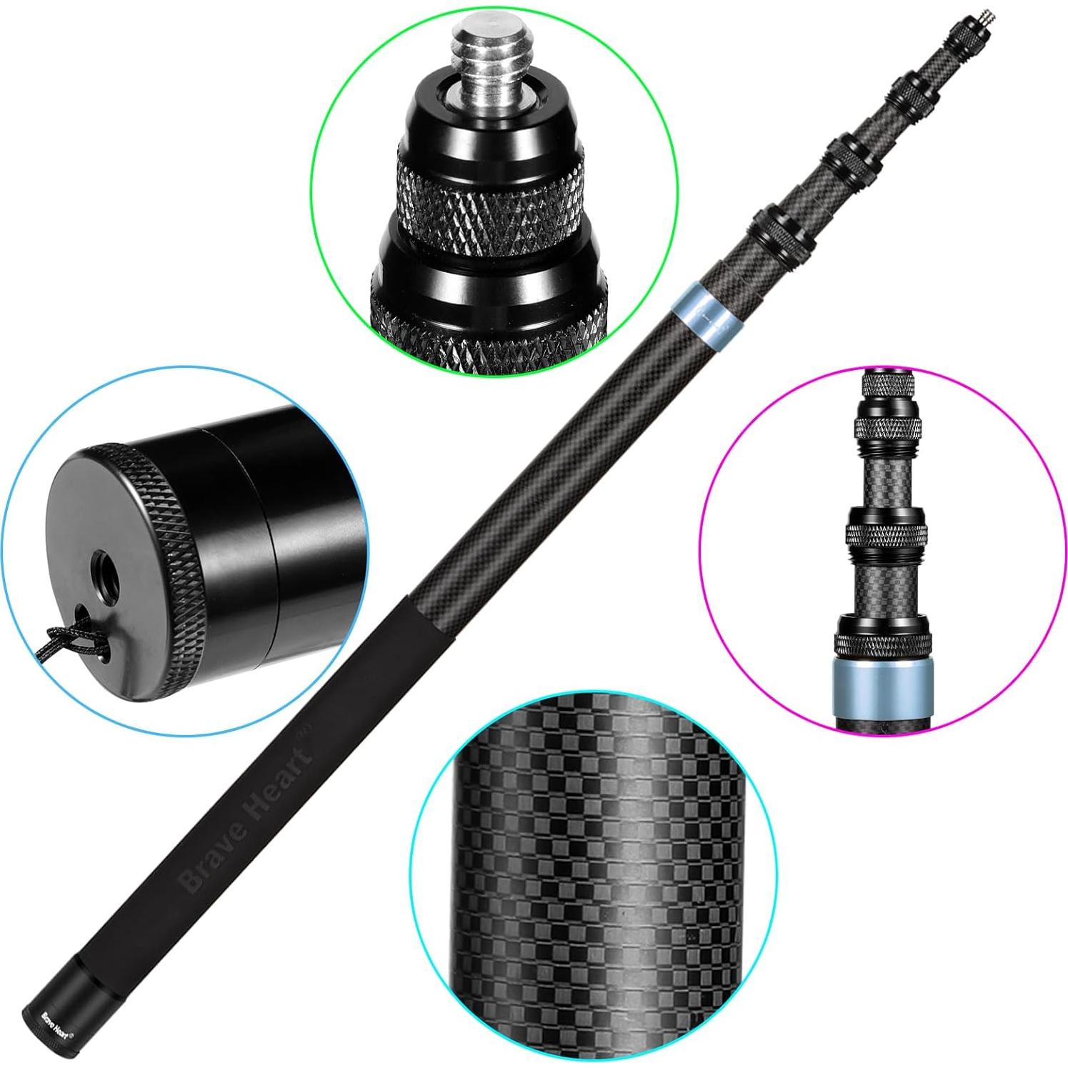 Palo de Selfie Fibra de Carbono Liuliron 299.72 cm Azul