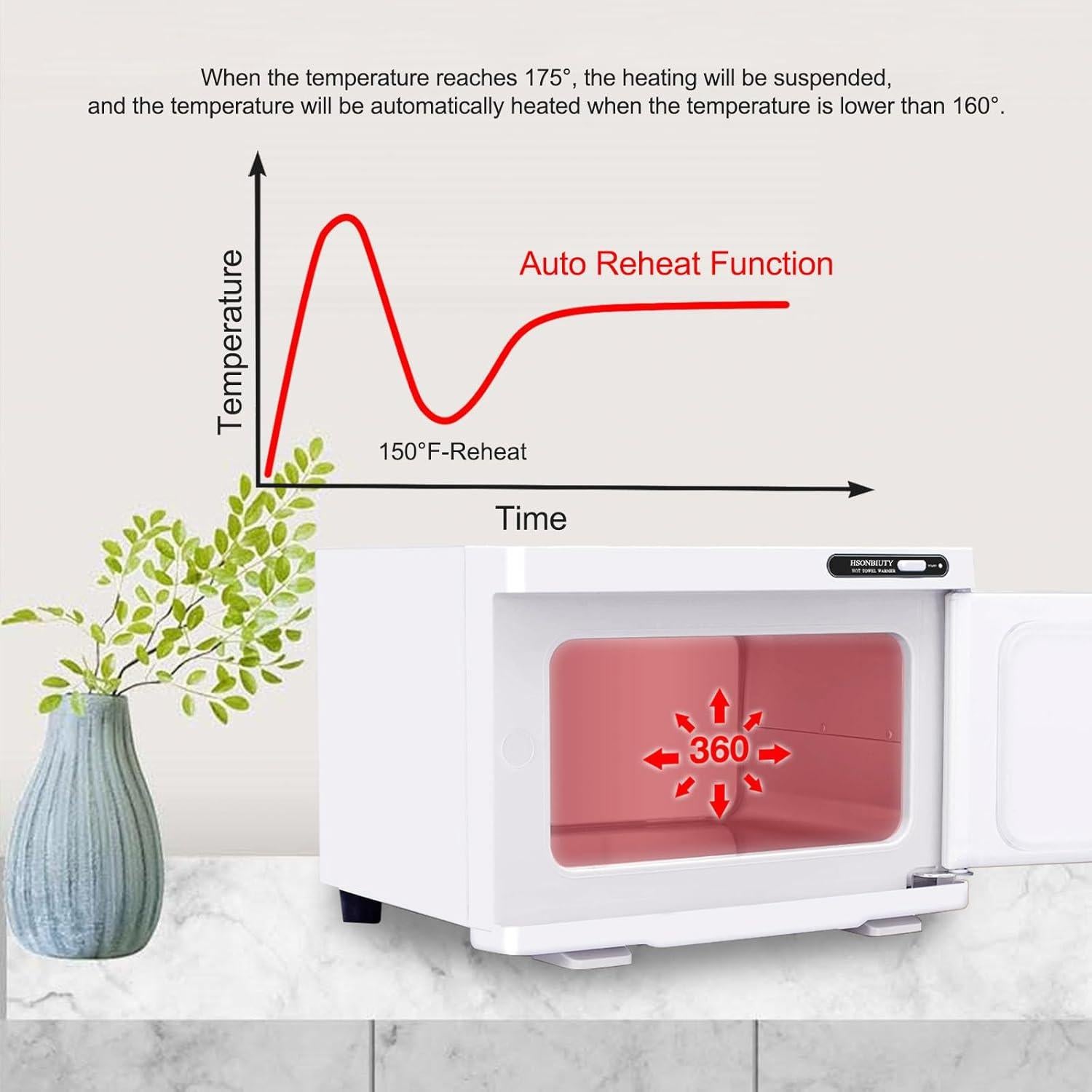 Calentador de Toallas Eléctrico HSONBIUTY 8L para Spa y Belleza