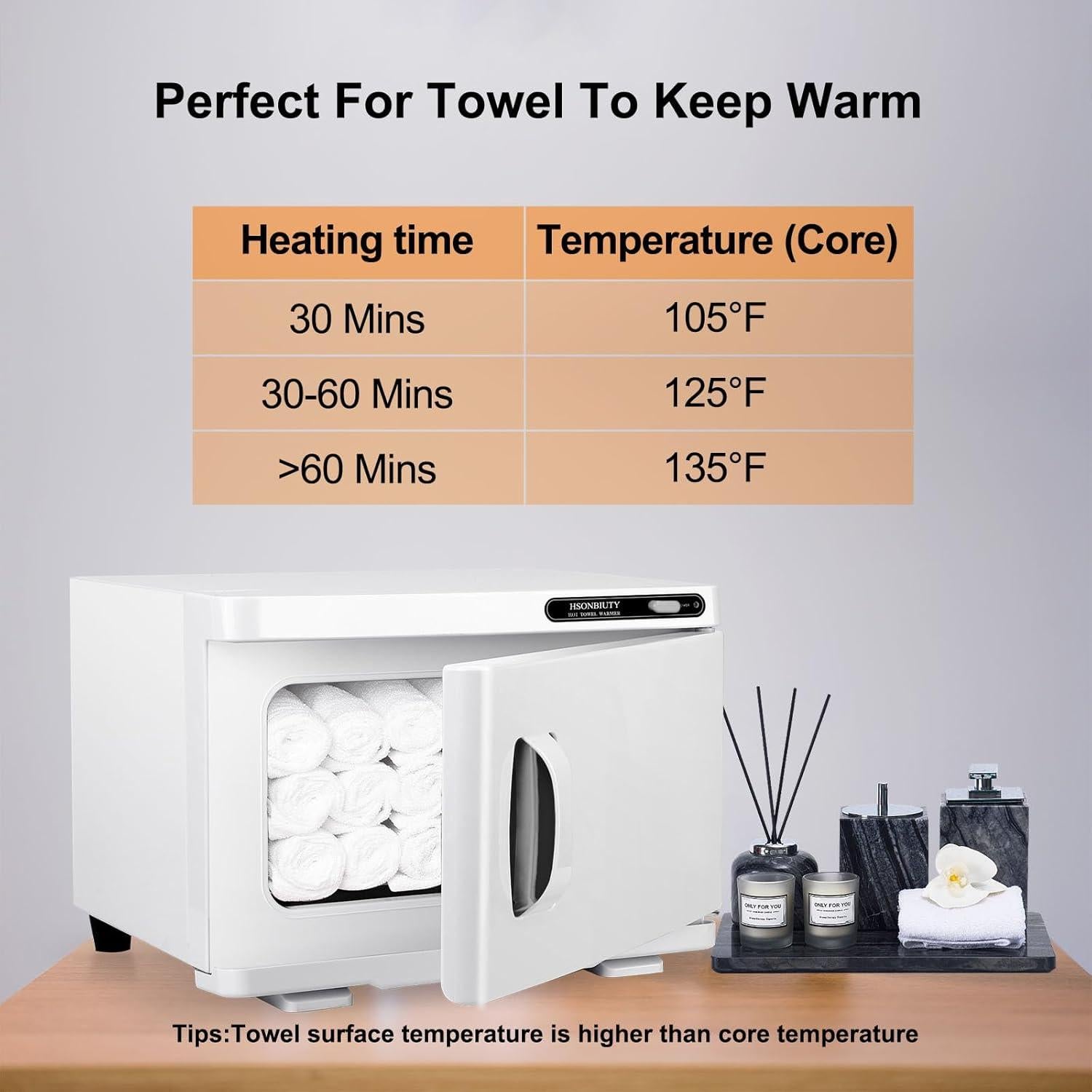 Calentador de Toallas Eléctrico HSONBIUTY 8L para Spa y Belleza