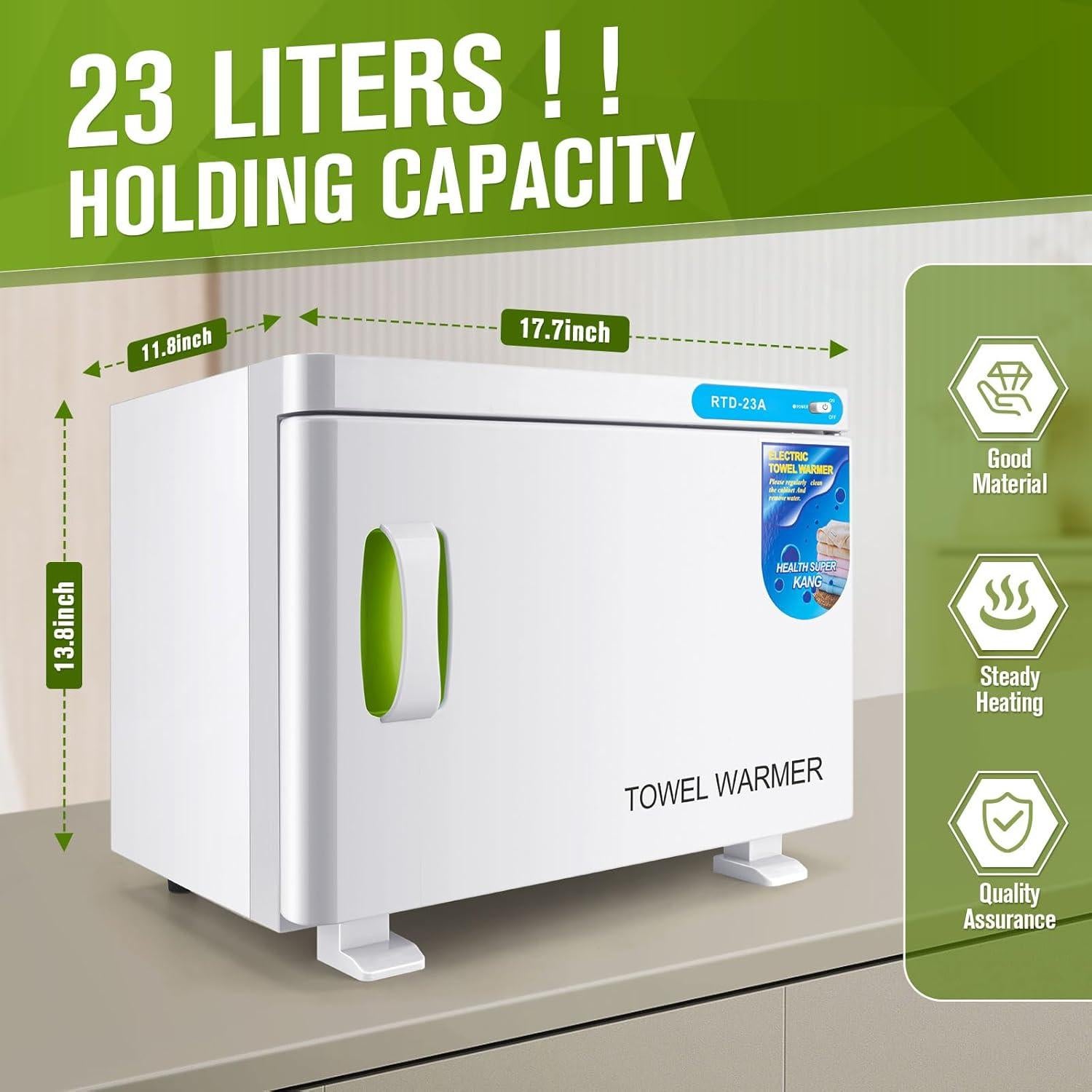 Calentador de Toallas Caliente 23L 200W Spa Estética Rápido