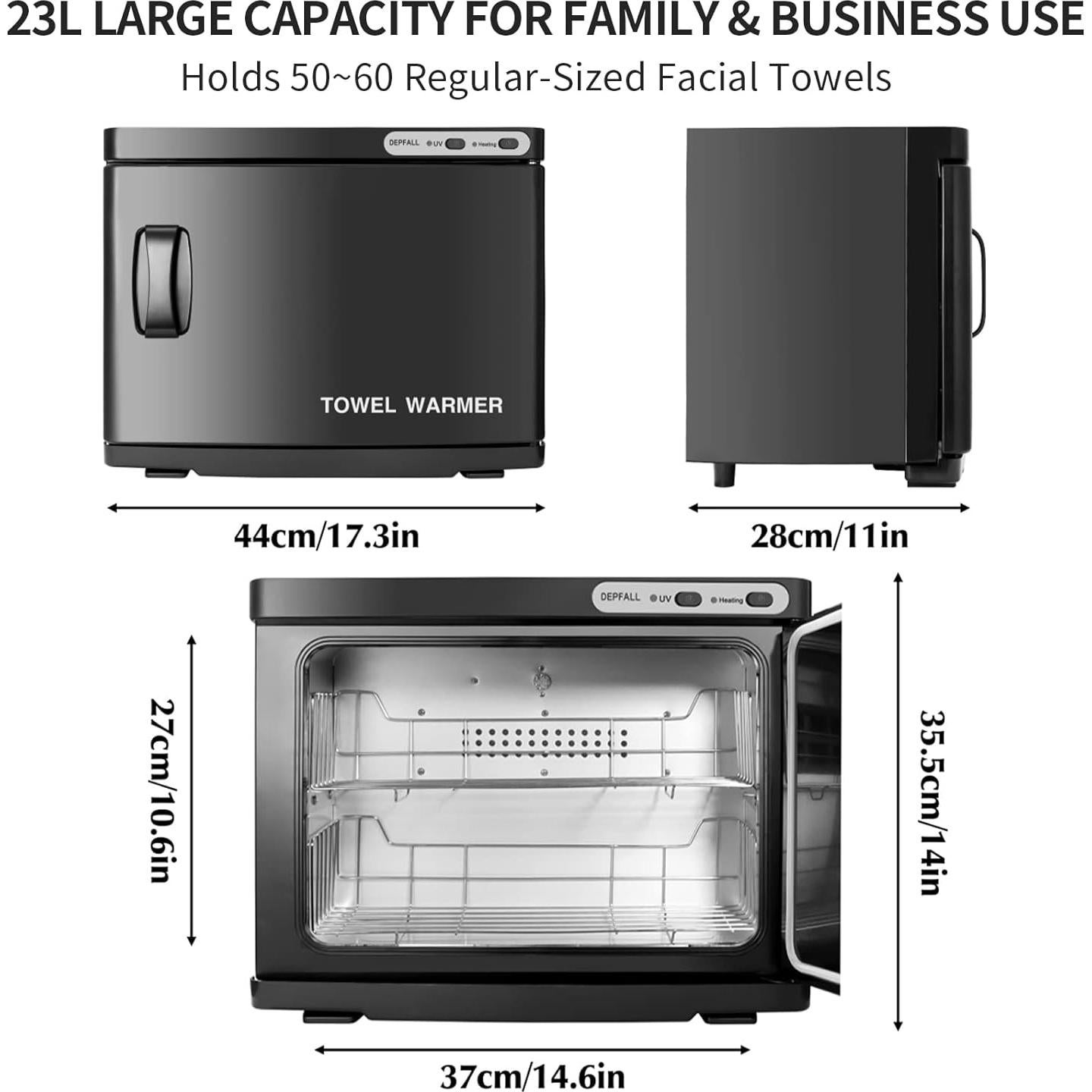 Calentador de Toallas Profesional DEPFALL 23L Negro
