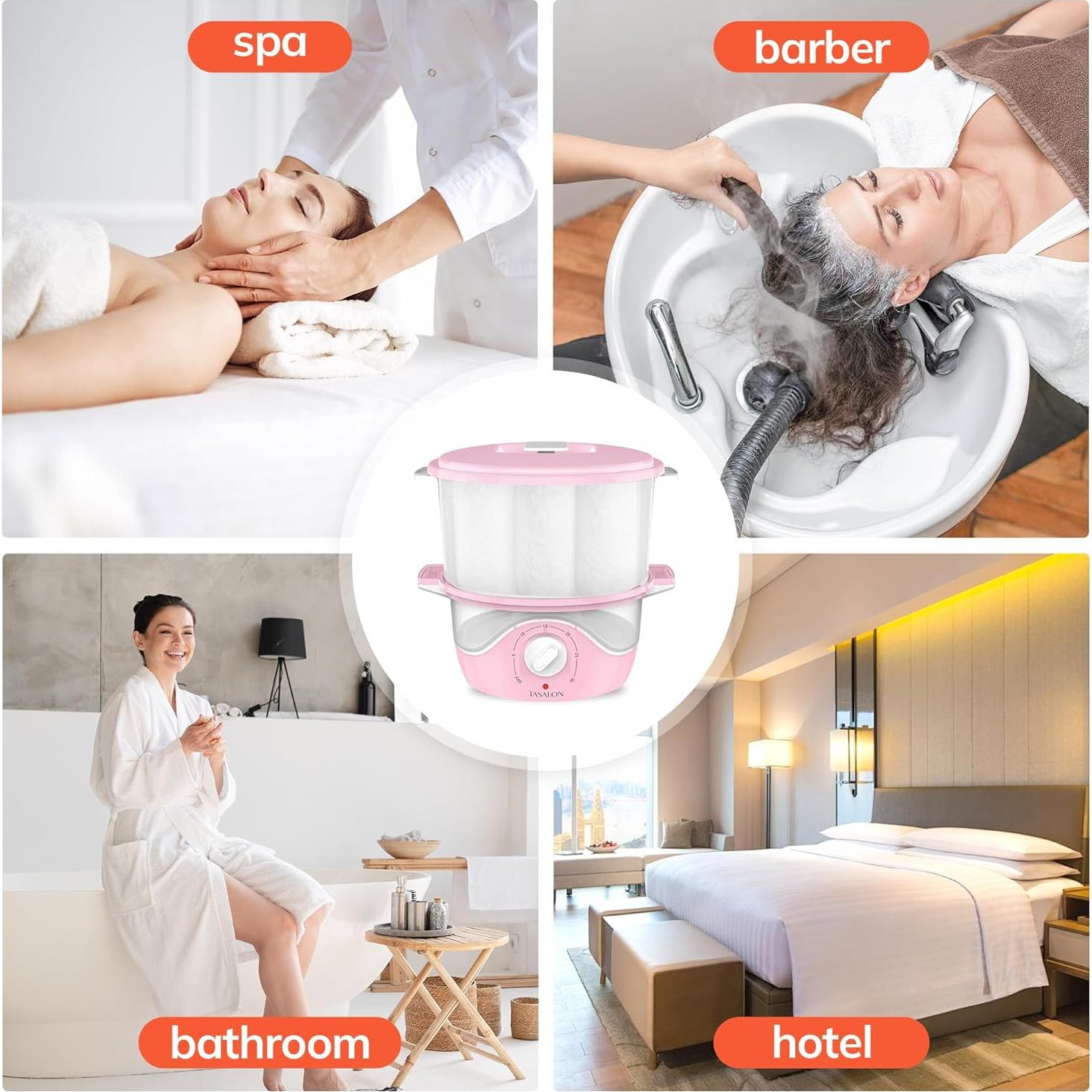 Calentador de Toallas TASALON Rosa 0.8L para Spa y Facial