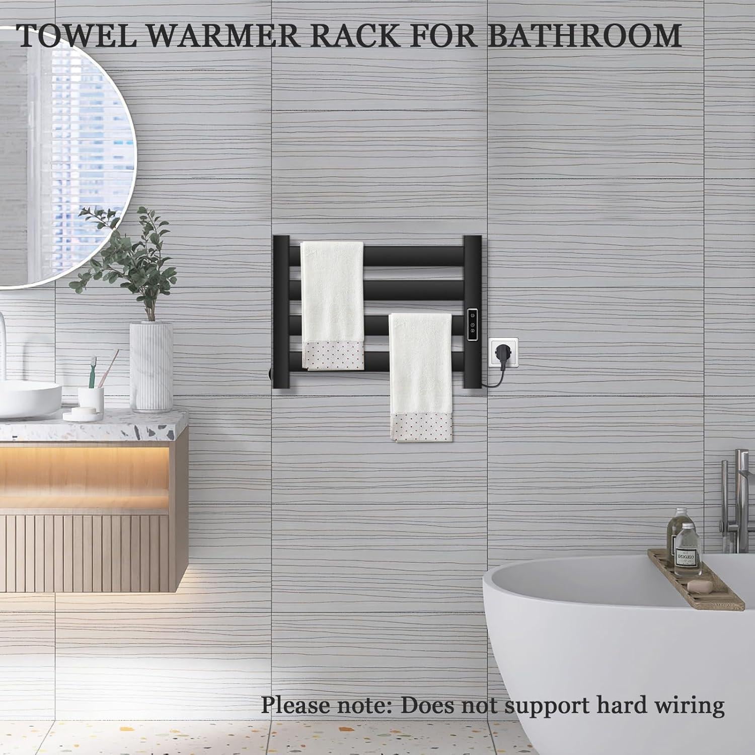 Soporte para Toallas Calentador Verida M19 35.1x48.5cm Negro