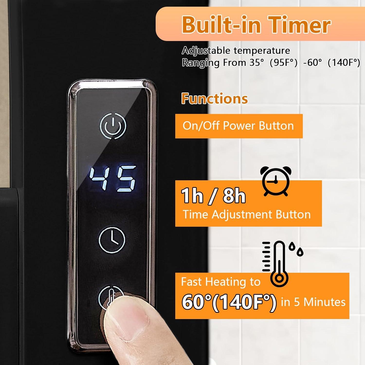 Soporte para Toallas Calentador Verida M19 35.1x48.5cm Negro