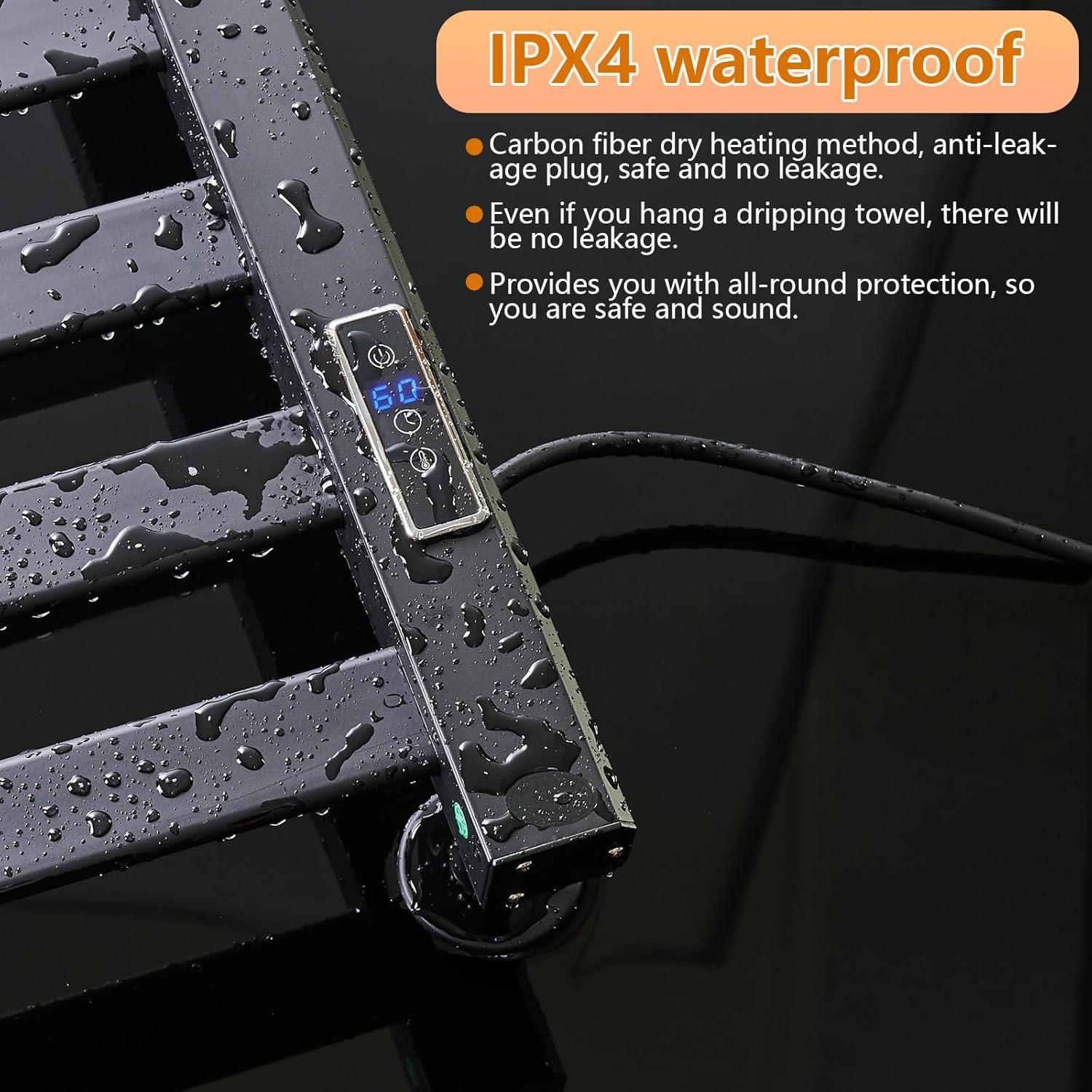 Soporte para Toallas Calentador Verida M19 35.1x48.5cm Negro