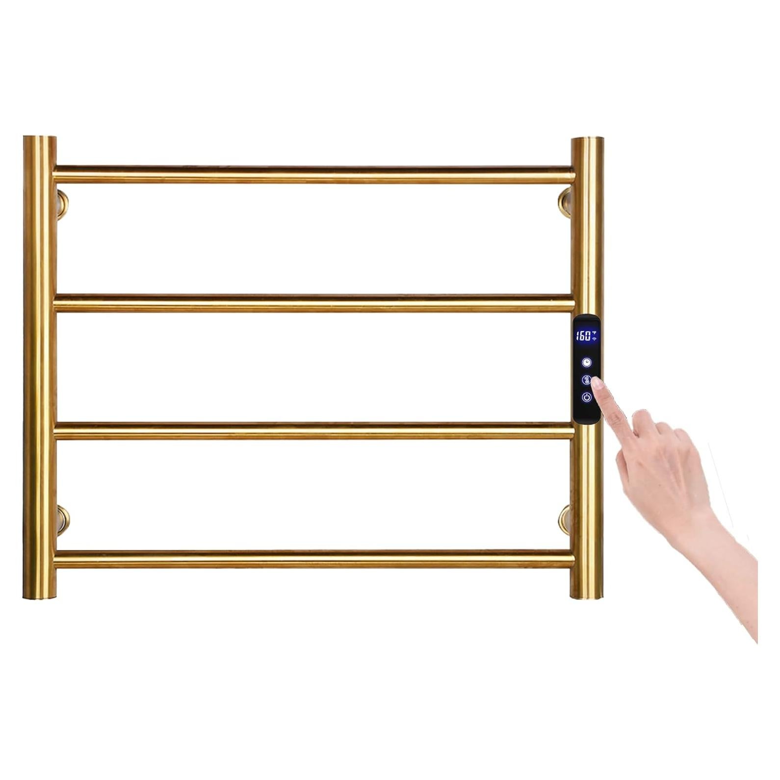 Soporte Calentador de Toallas MEIJIELUO 4 Barras Oro Cepillado