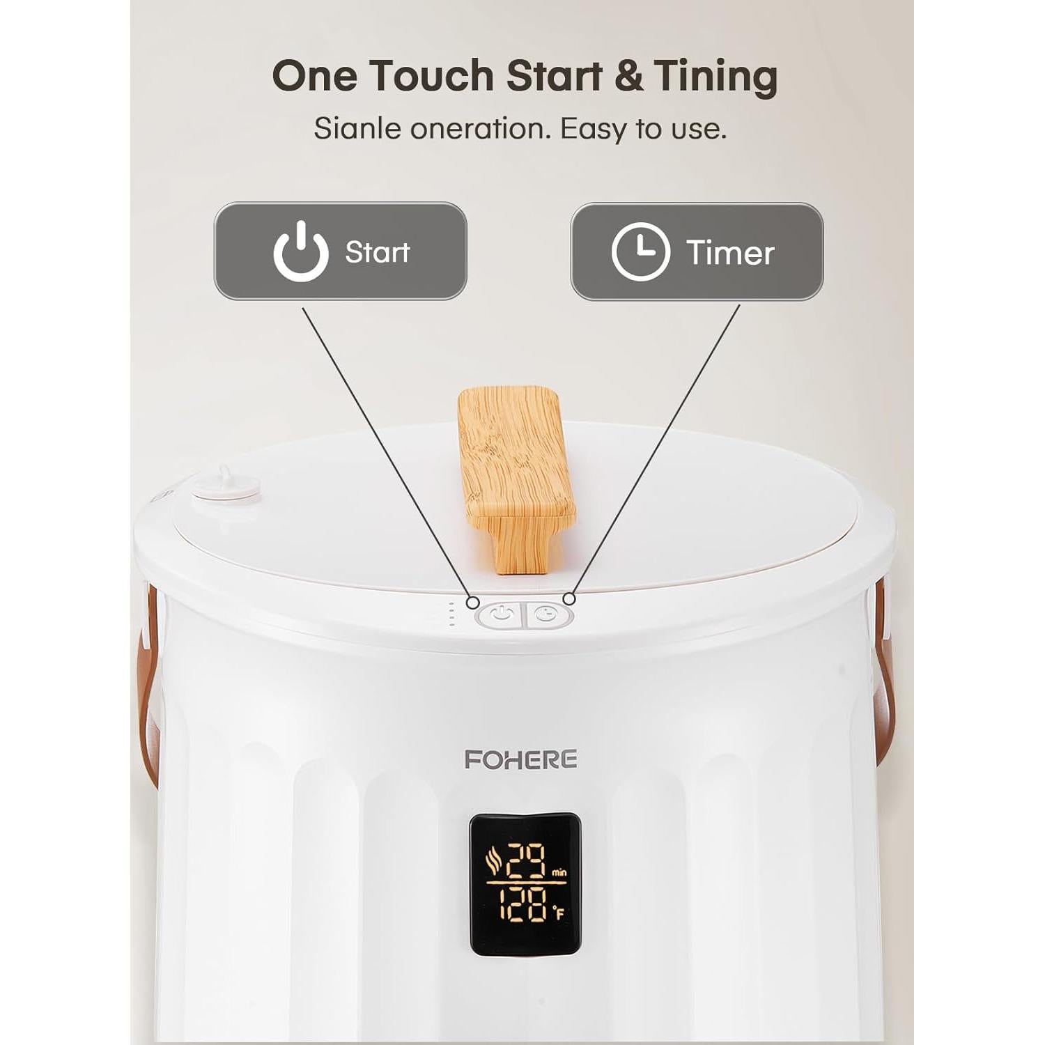 Calentador de Toallas FOHERE 20L Blanco con Temporizador y Fragancia