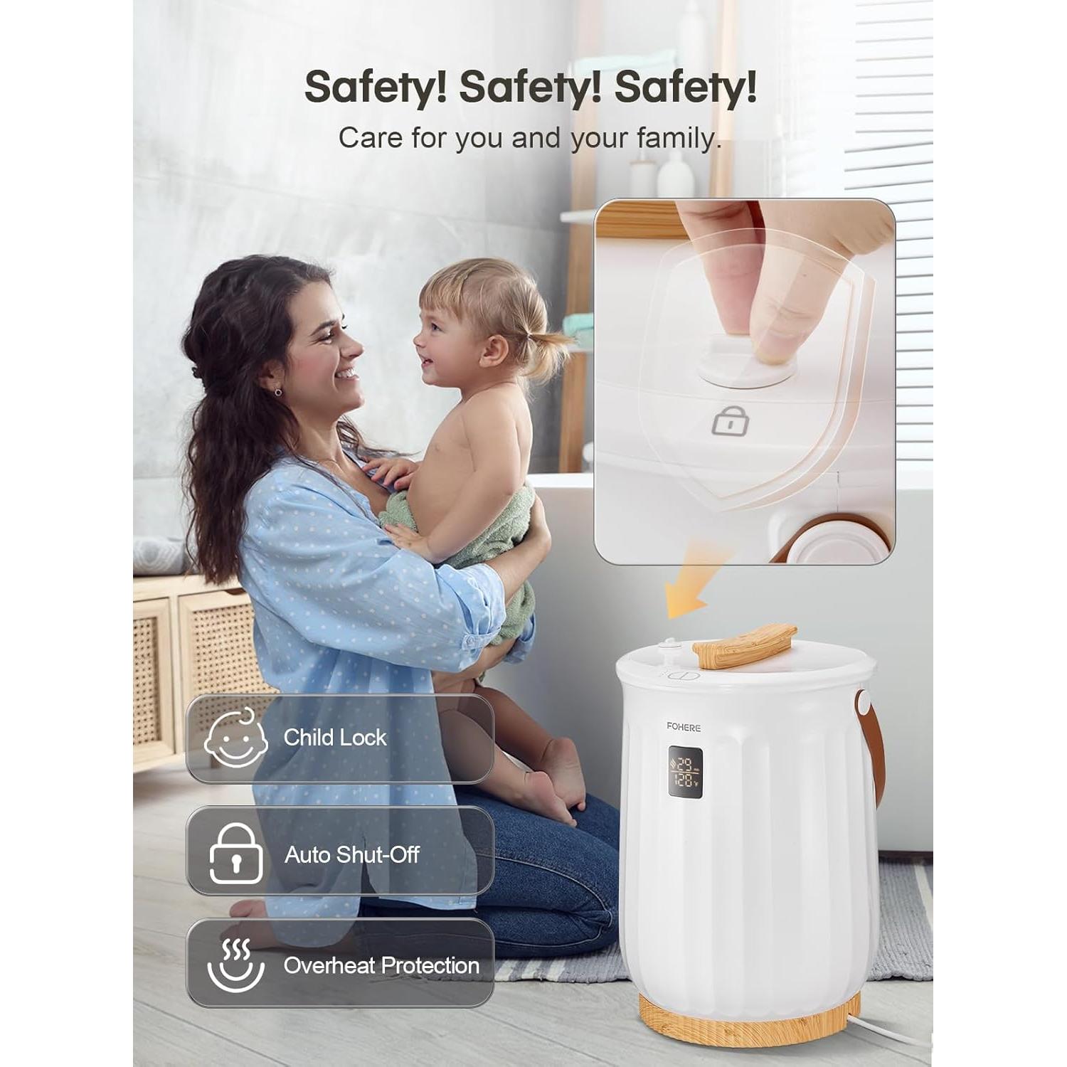 Calentador de Toallas FOHERE 20L Blanco con Temporizador y Fragancia