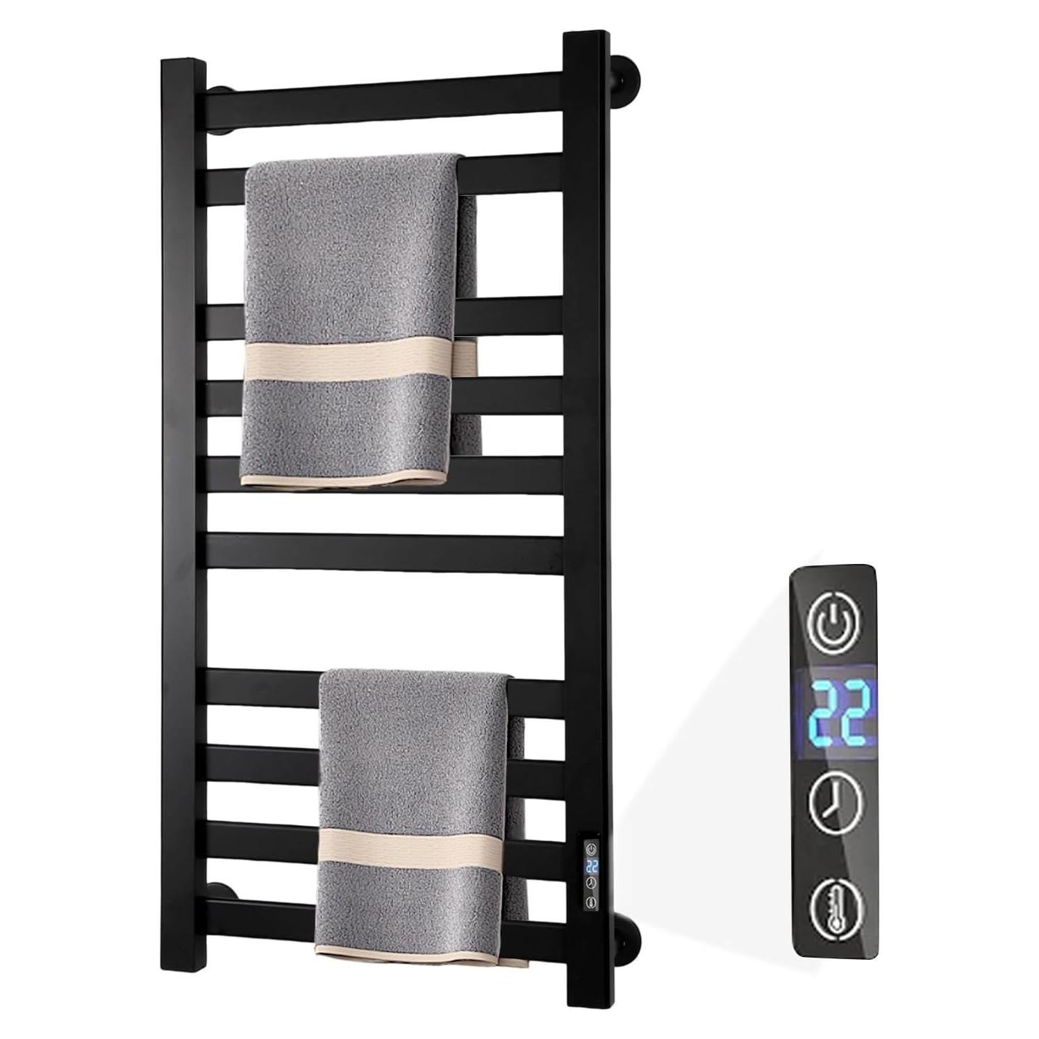 Toallero Calentado AyiDrmjj 10 Barras Negro con Temporizador